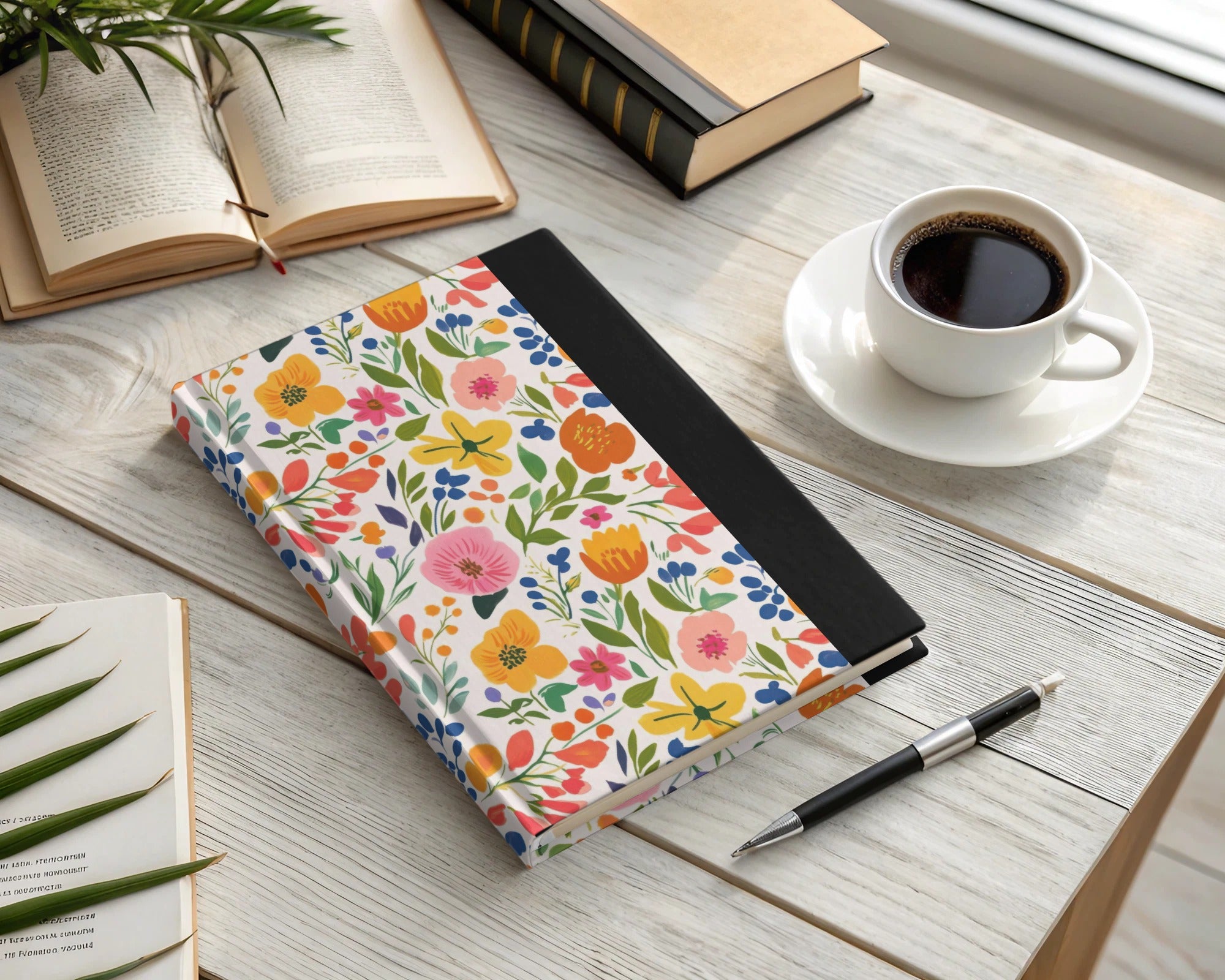 Colorful Floral Print Hardcover Notebook Journal