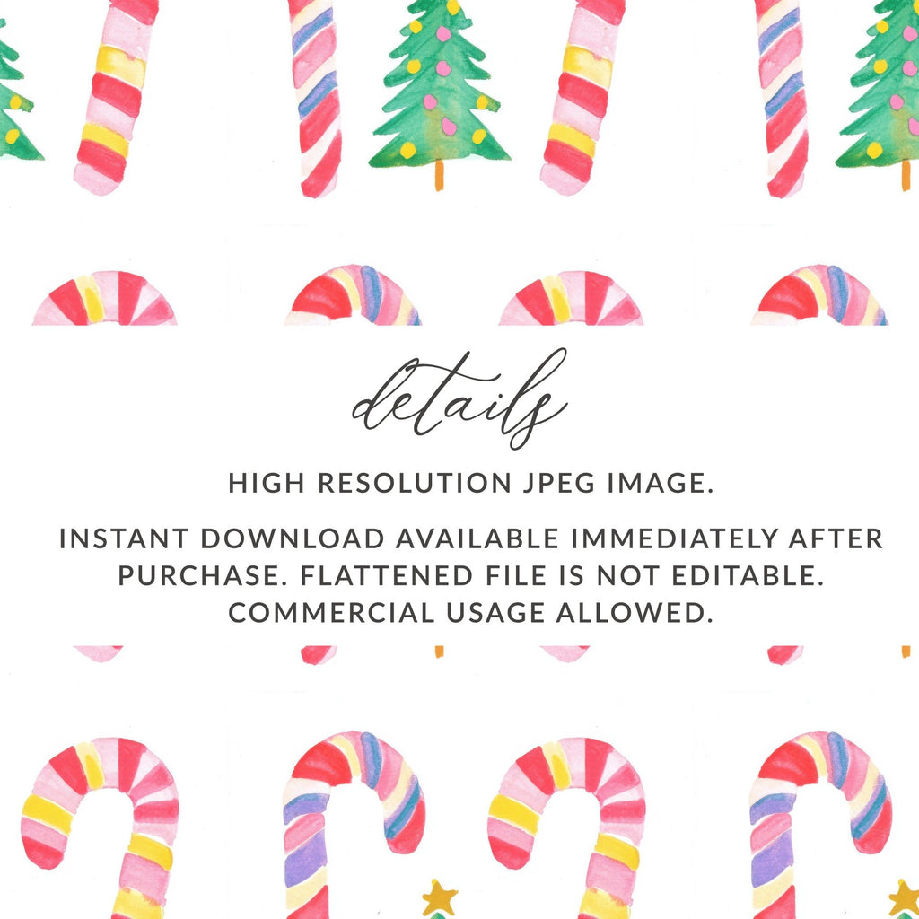 Seamless Candy Cane Pattern, Cute Candy Canes Christmas Background - Moore and Mountain