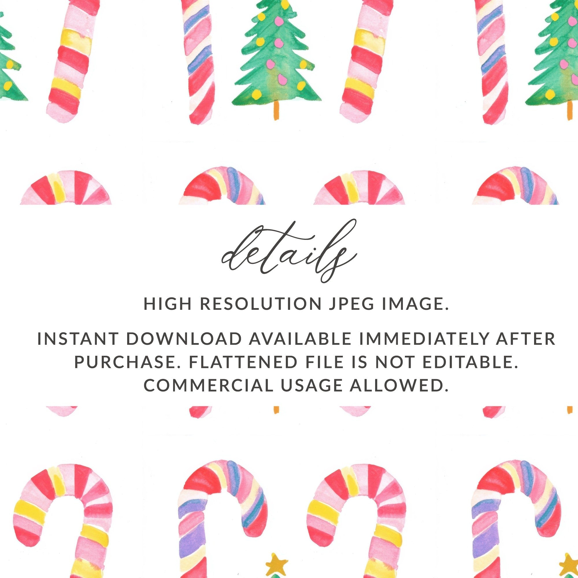 Seamless Candy Cane Pattern, Cute Candy Canes Christmas Background - Moore and Mountain