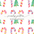 Seamless Candy Cane Pattern, Cute Candy Canes Christmas Background - Moore and Mountain