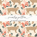 Cheetah Floral T-Shirt, Seamless Digital Pattern, Cheetah Print Tee, Pink Flower Shirt, Exotic Animal Shirt, Digital Download - Moore and Mountain
