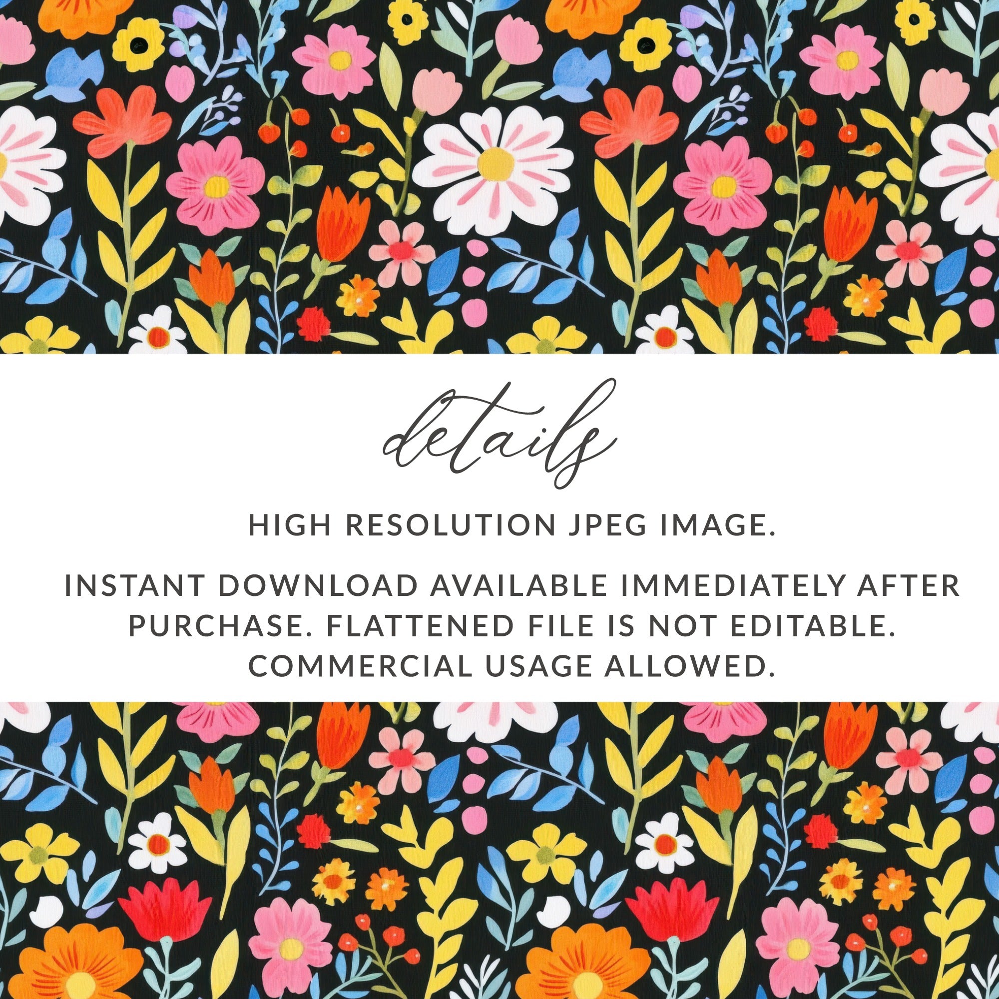 Colorful Floral Pattern High Resolution Printable Image