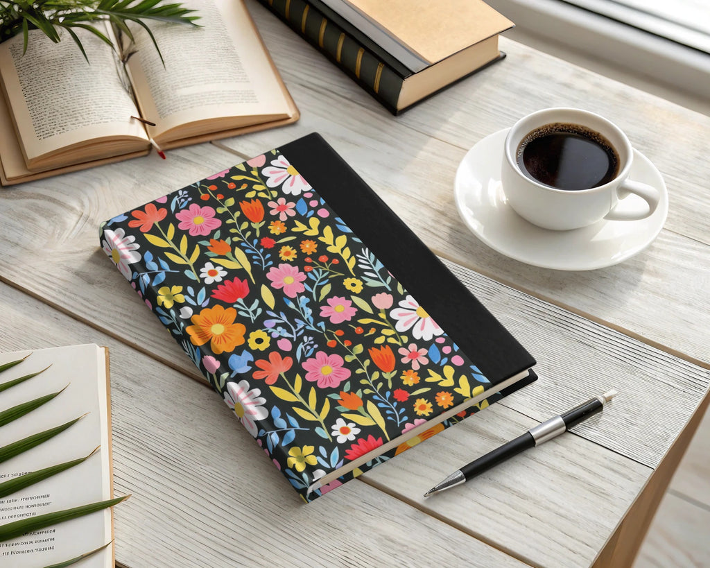 Colorful Floral Printed Hardcover Notebook Diary