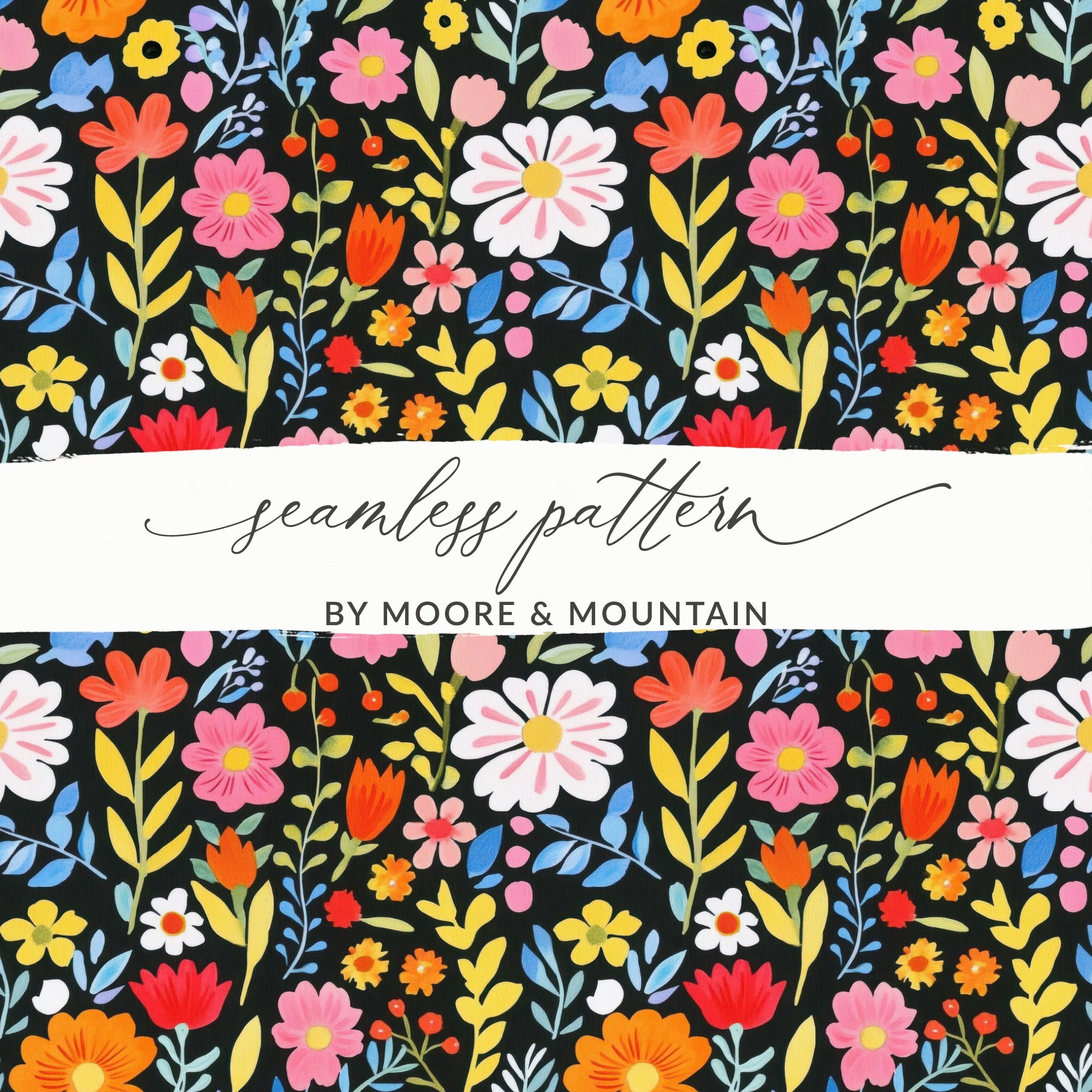 Vibrant Floral Seamless Pattern by Moore & Mountain