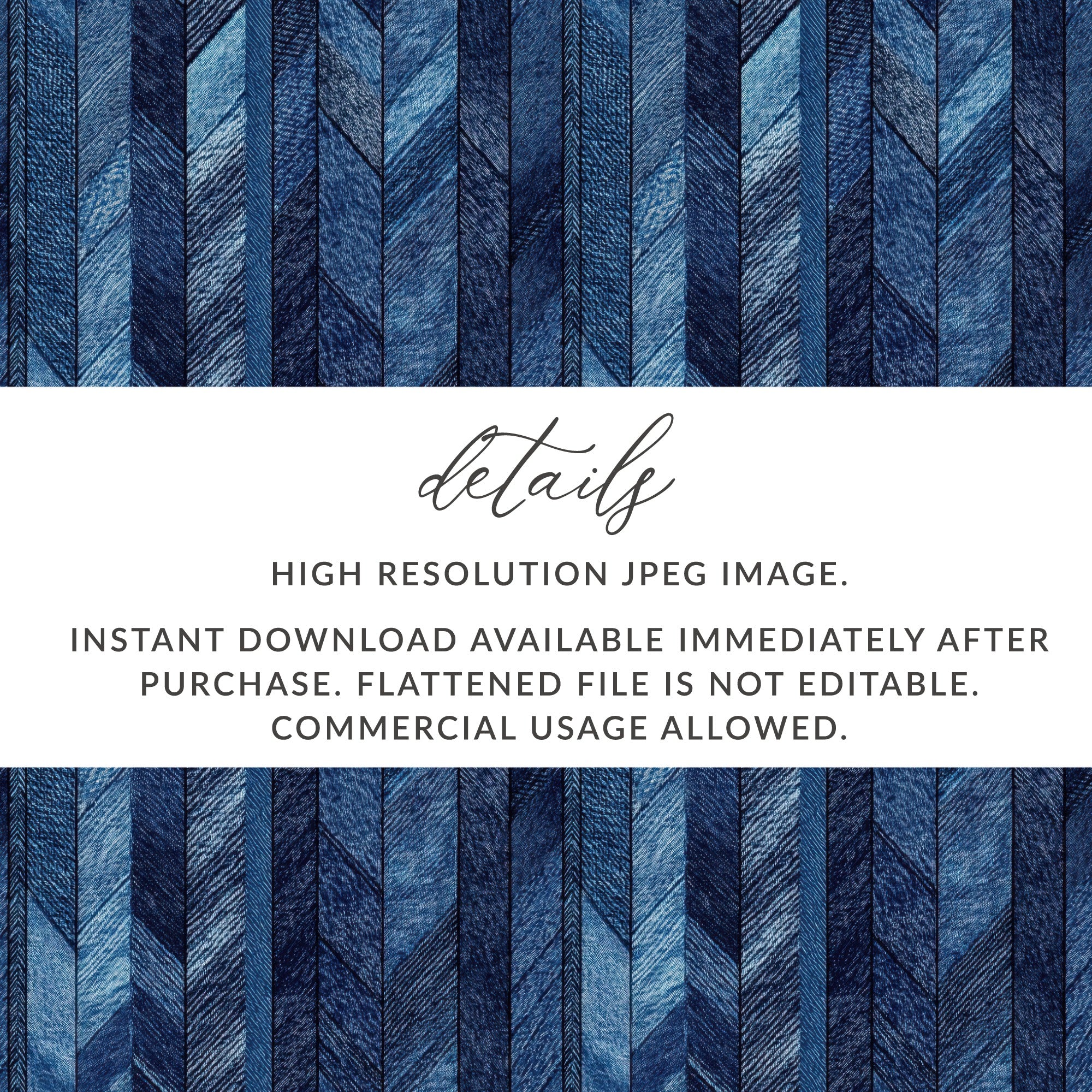 Seamless Denim Blue Jeans Chevron Pattern Digital - Moore and Mountain