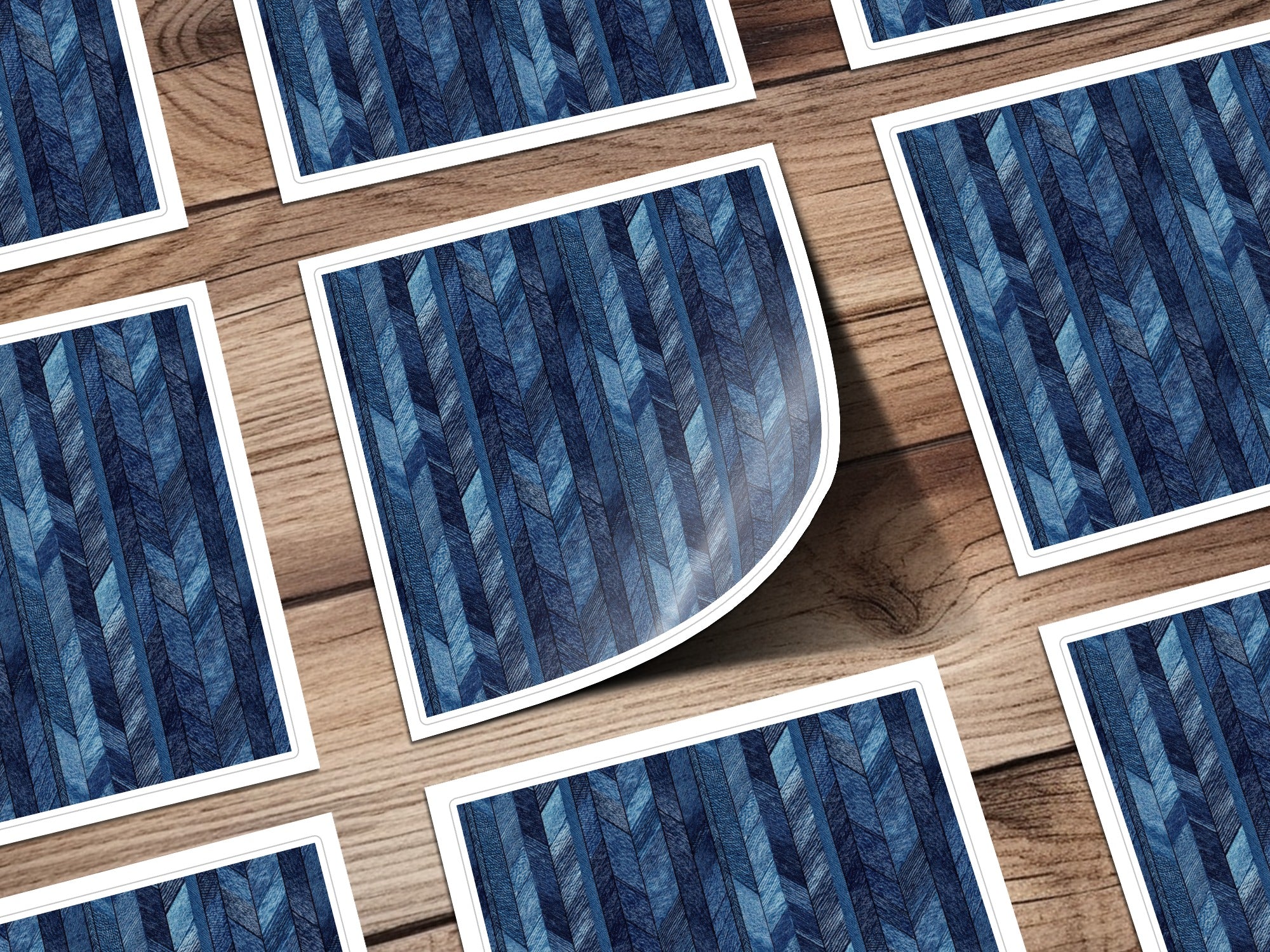 Seamless Denim Blue Jeans Chevron Pattern Digital - Moore and Mountain