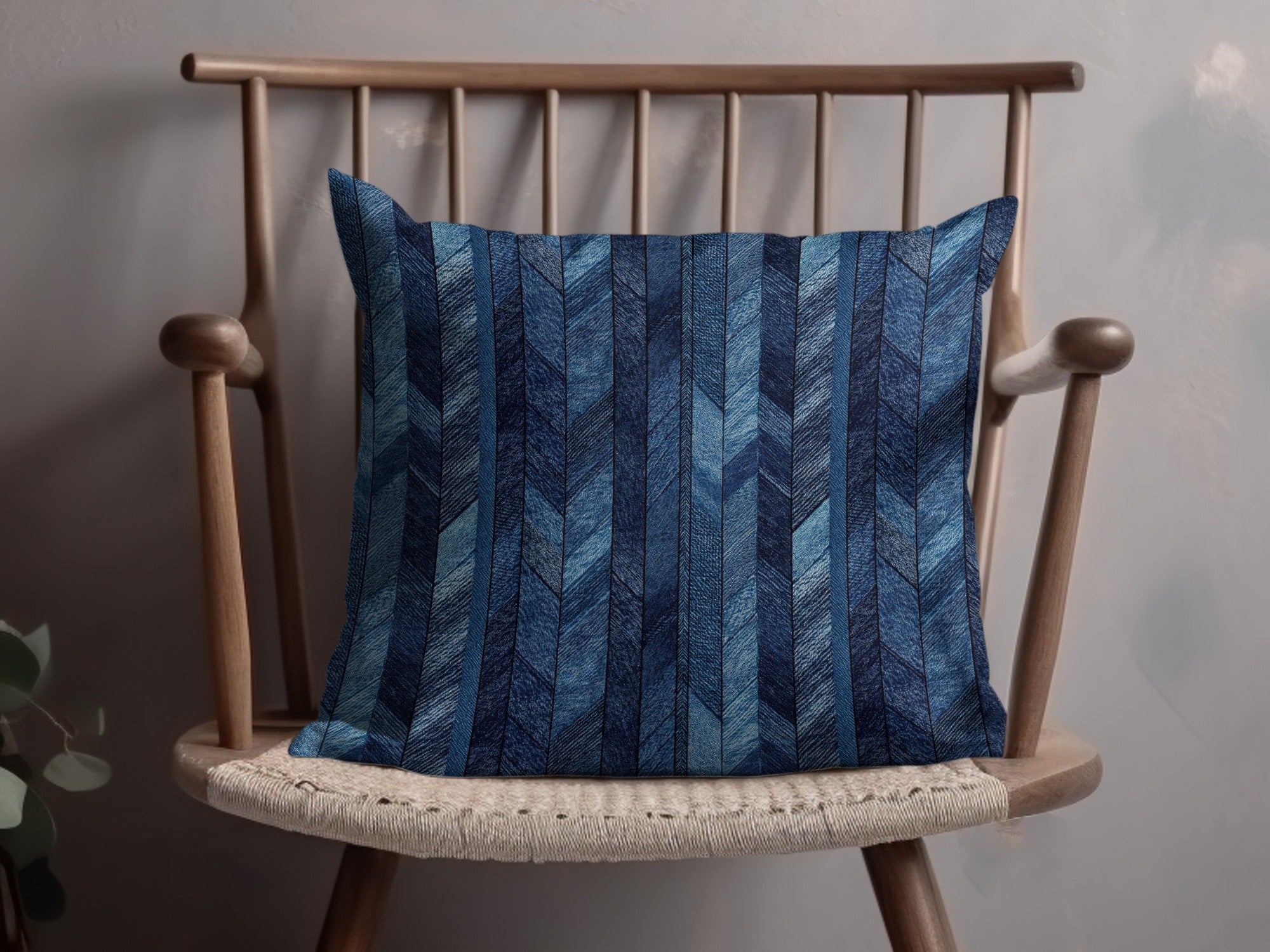 Seamless Denim Blue Jeans Chevron Pattern Digital - Moore and Mountain