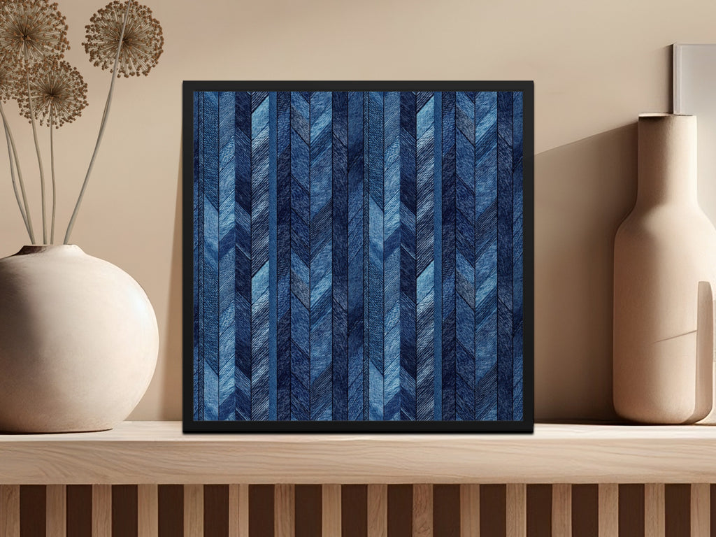 Seamless Denim Blue Jeans Chevron Pattern Digital - Moore and Mountain