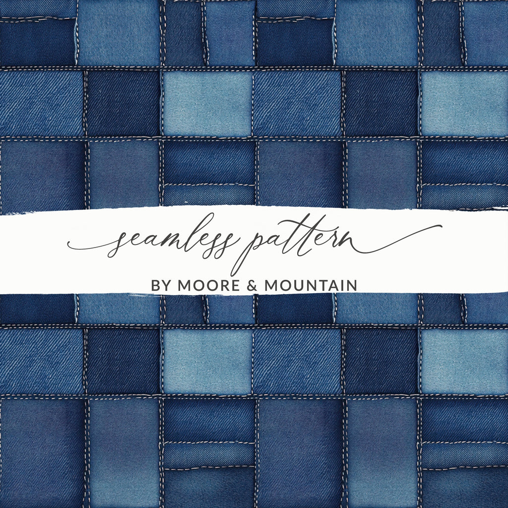 Seamless Denim Blue Jeans Texture Digital - Moore and Mountain