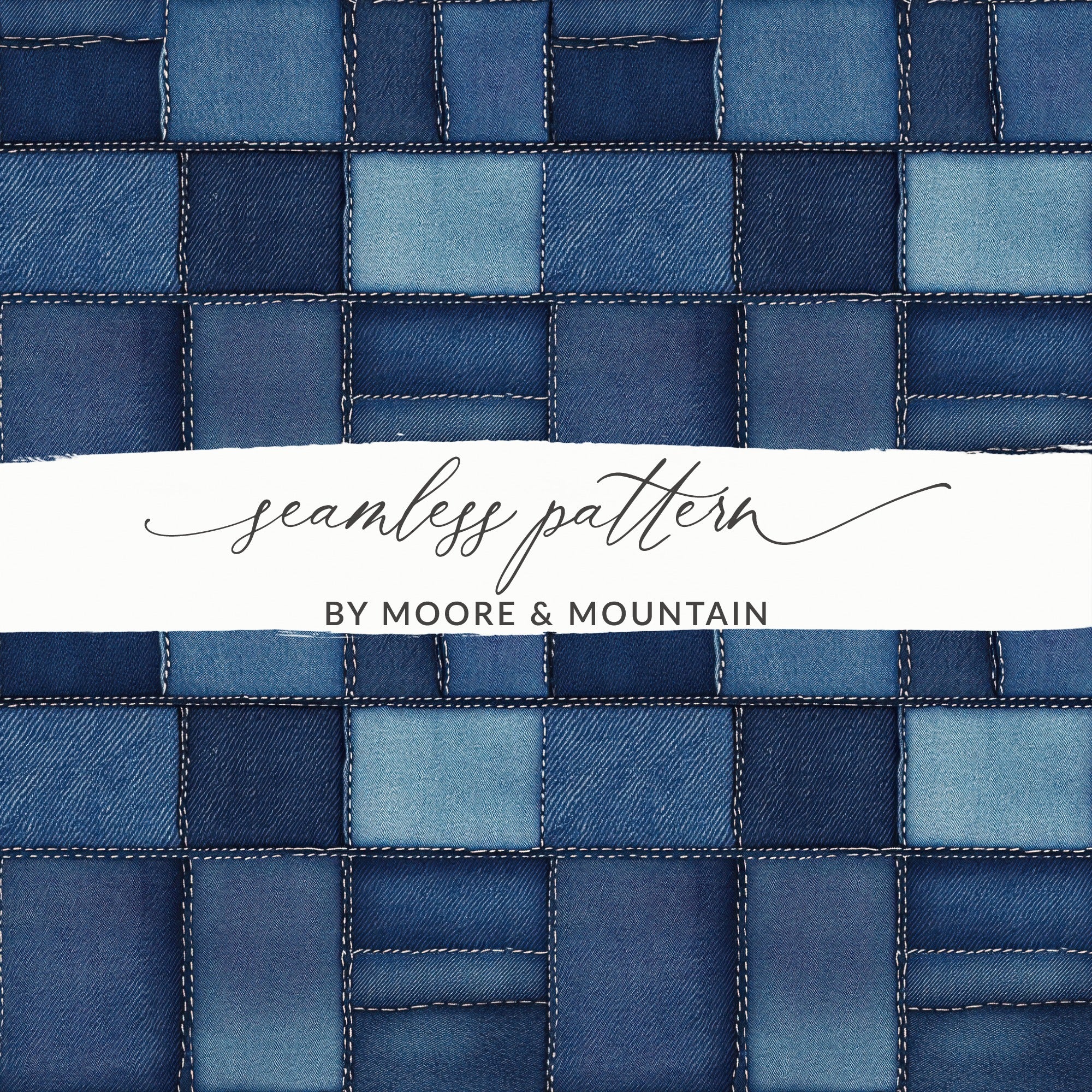 Seamless Denim Blue Jeans Texture Digital - Moore and Mountain