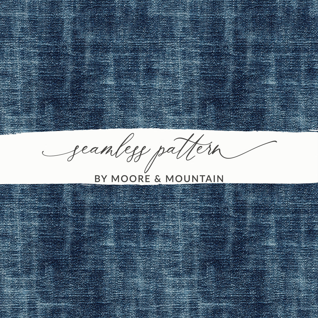 Seamless Denim Blue Jeans Texture Fabric Background Digital - Moore and Mountain