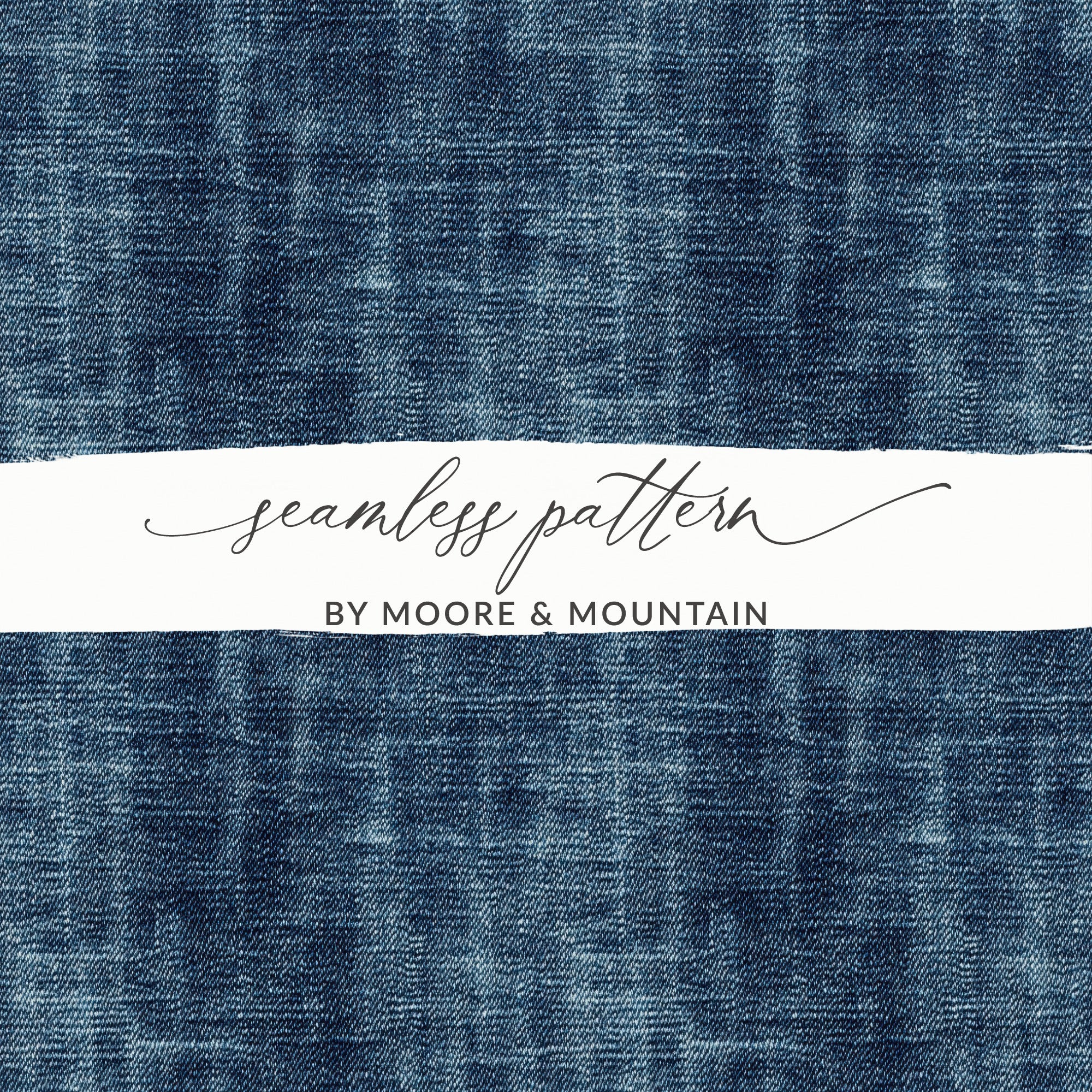 Seamless Denim Blue Jeans Texture Fabric Background Digital - Moore and Mountain