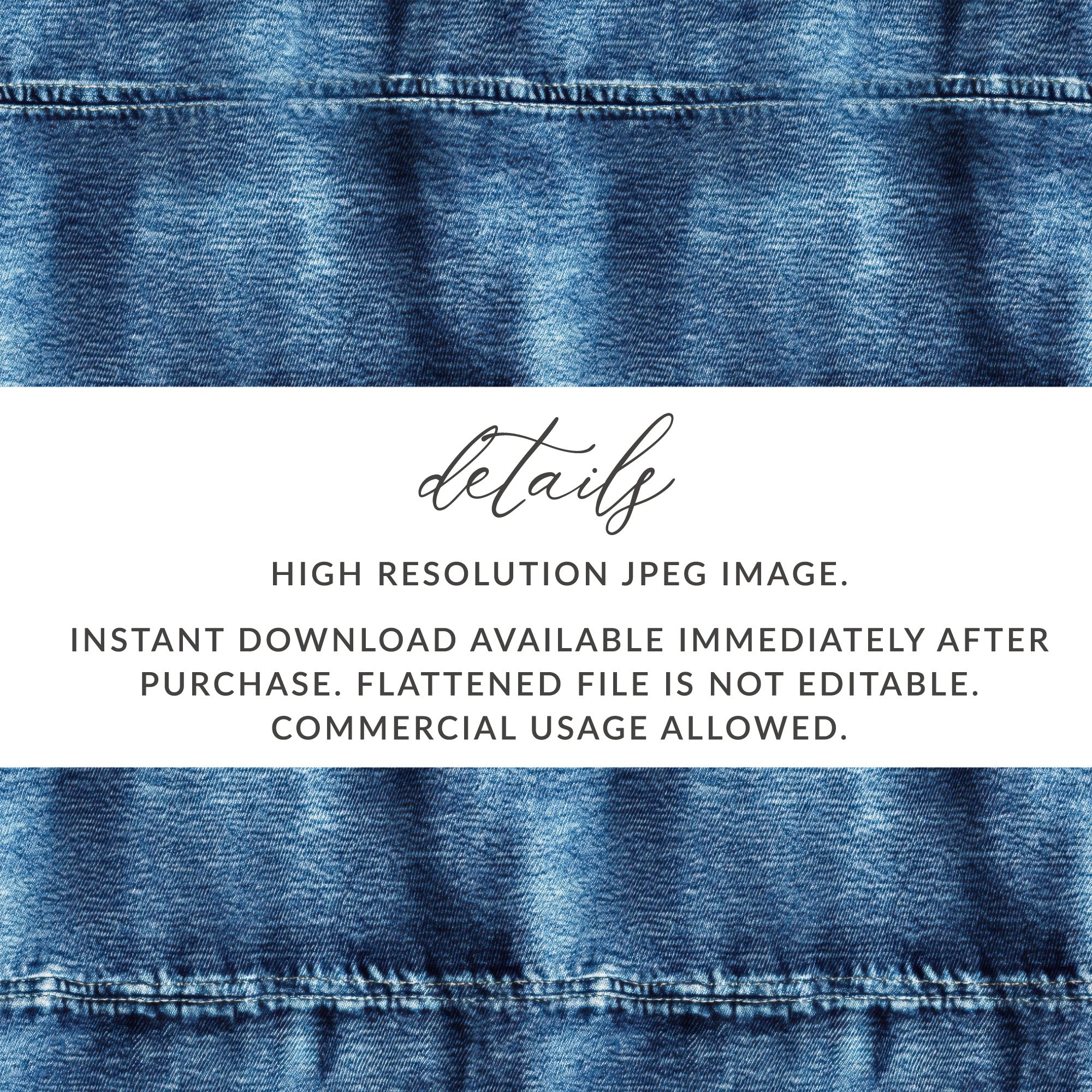 Seamless Denim Detailed Pattern Digital - Moore and Mountain