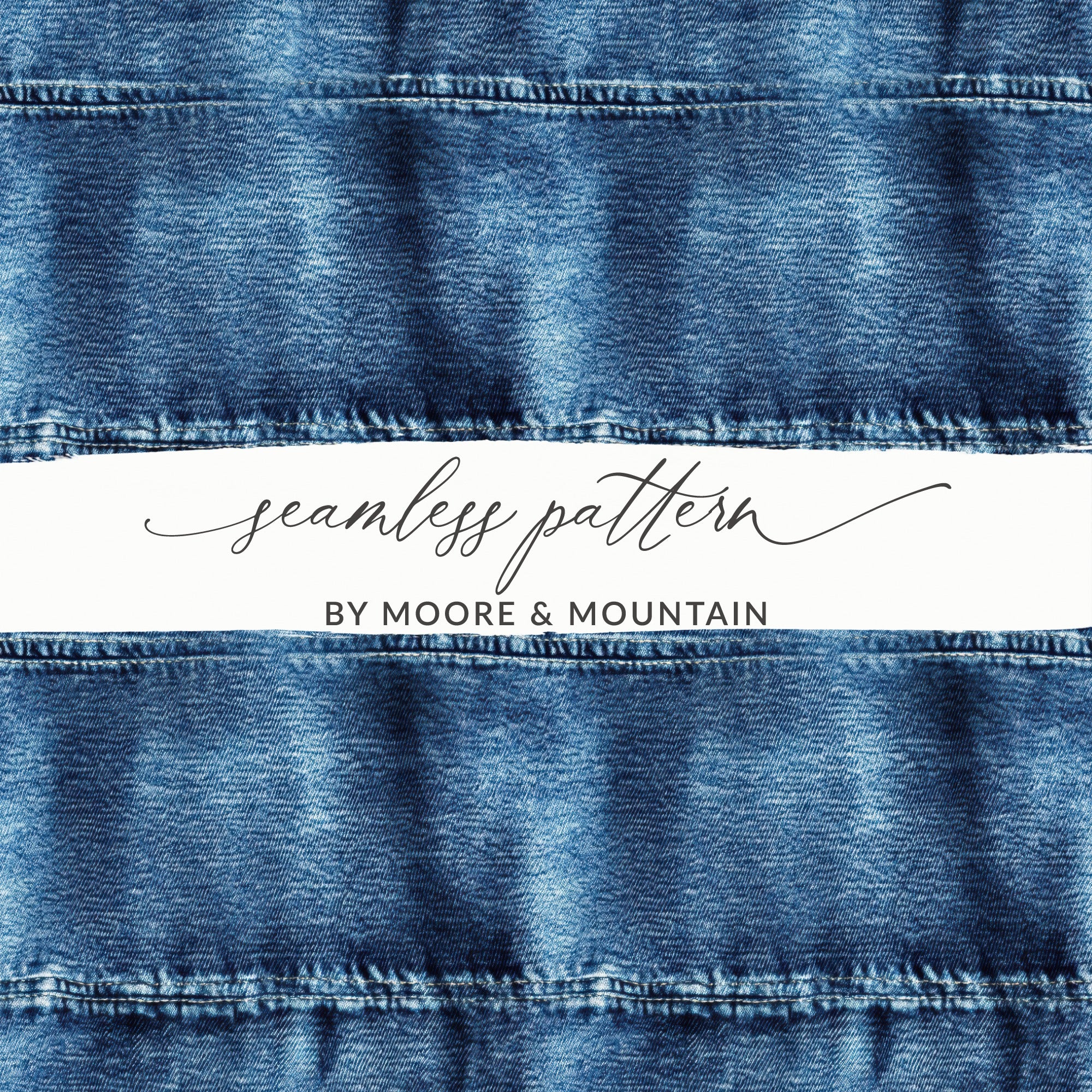 Seamless Denim Detailed Pattern Digital - Moore and Mountain