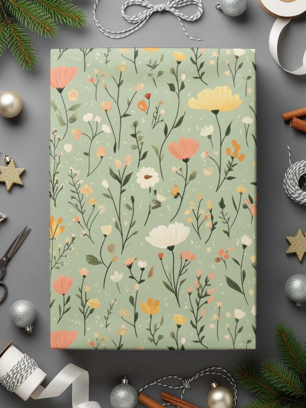 Seamless Floral Pattern Digital Paper, Botanical Repeat Pattern, Spring Flower Print, Fabric Design, Scrapbooking Paper, Digital Download - Moore and Mountain