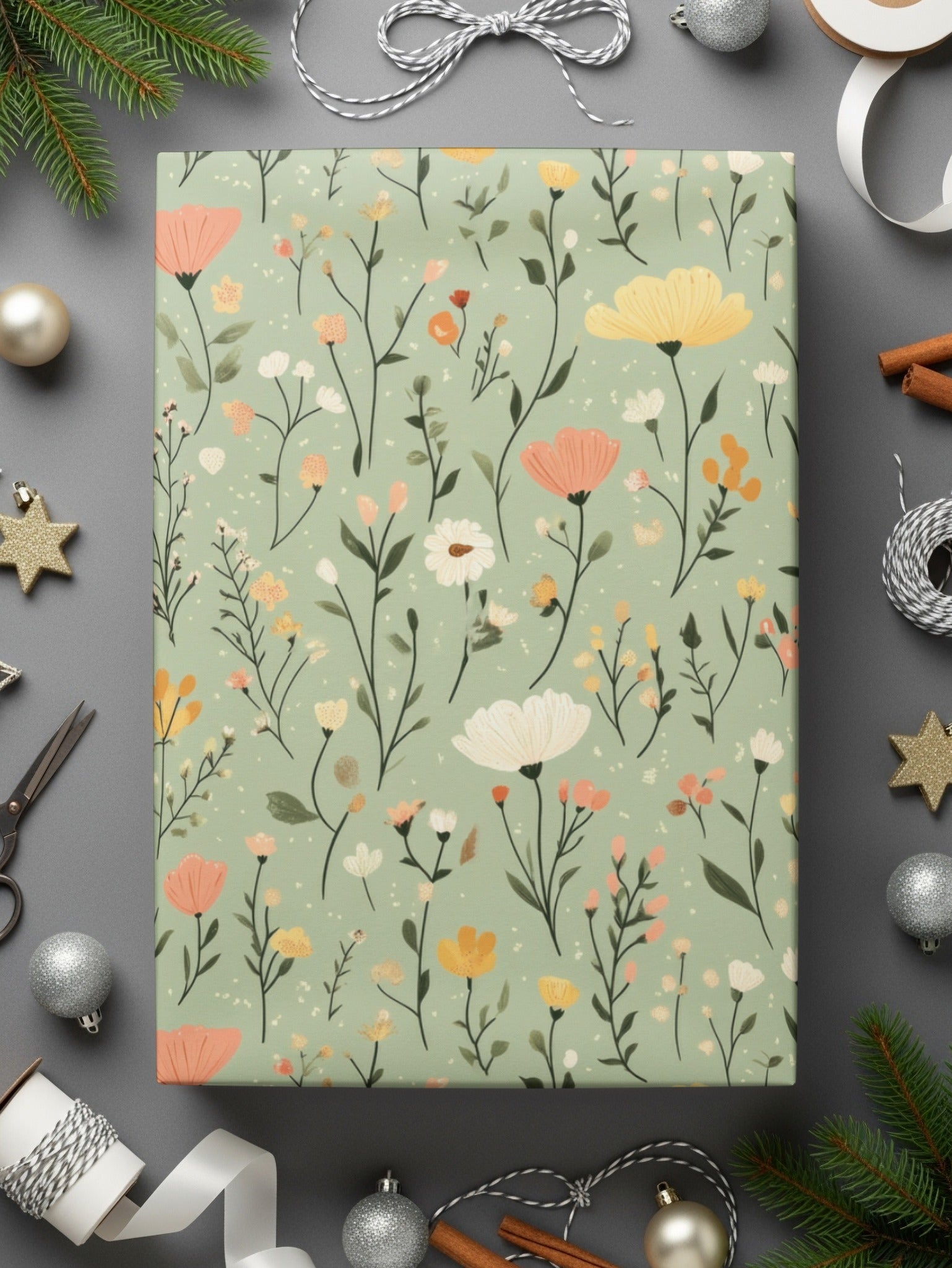 Seamless Floral Pattern Digital Paper, Botanical Repeat Pattern, Spring Flower Print, Fabric Design, Scrapbooking Paper, Digital Download - Moore and Mountain