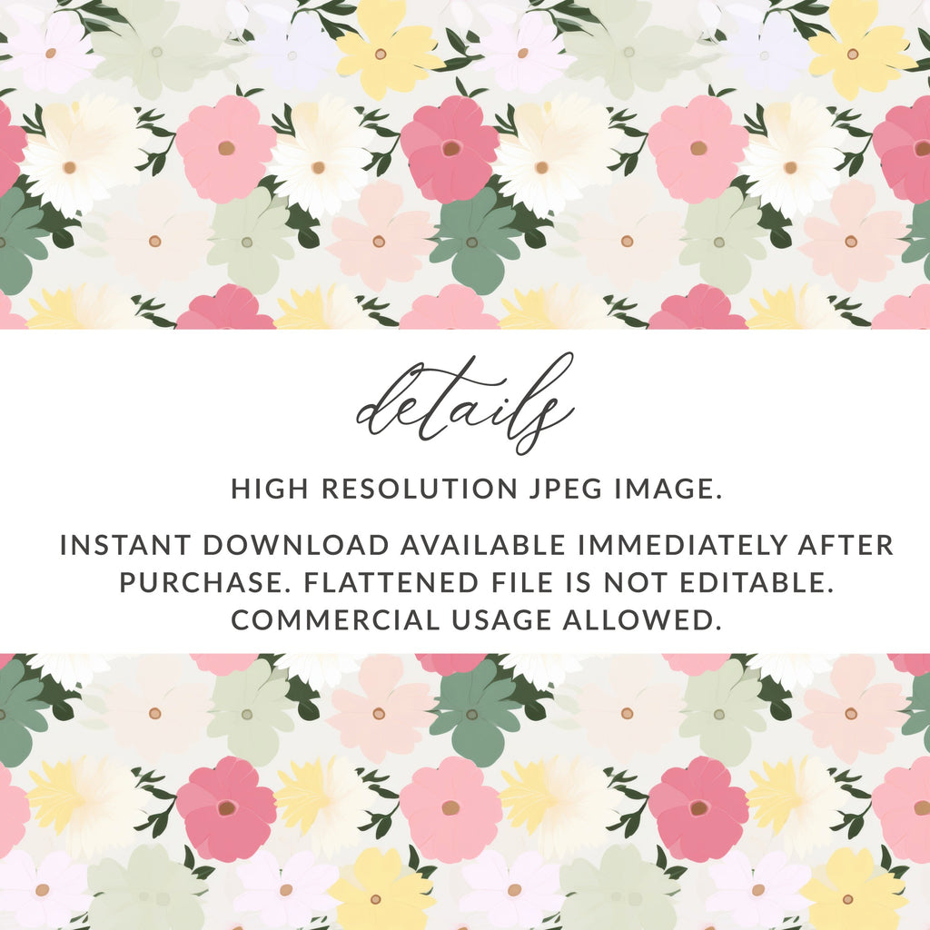 High Resolution Colorful Floral Pattern Digital Download