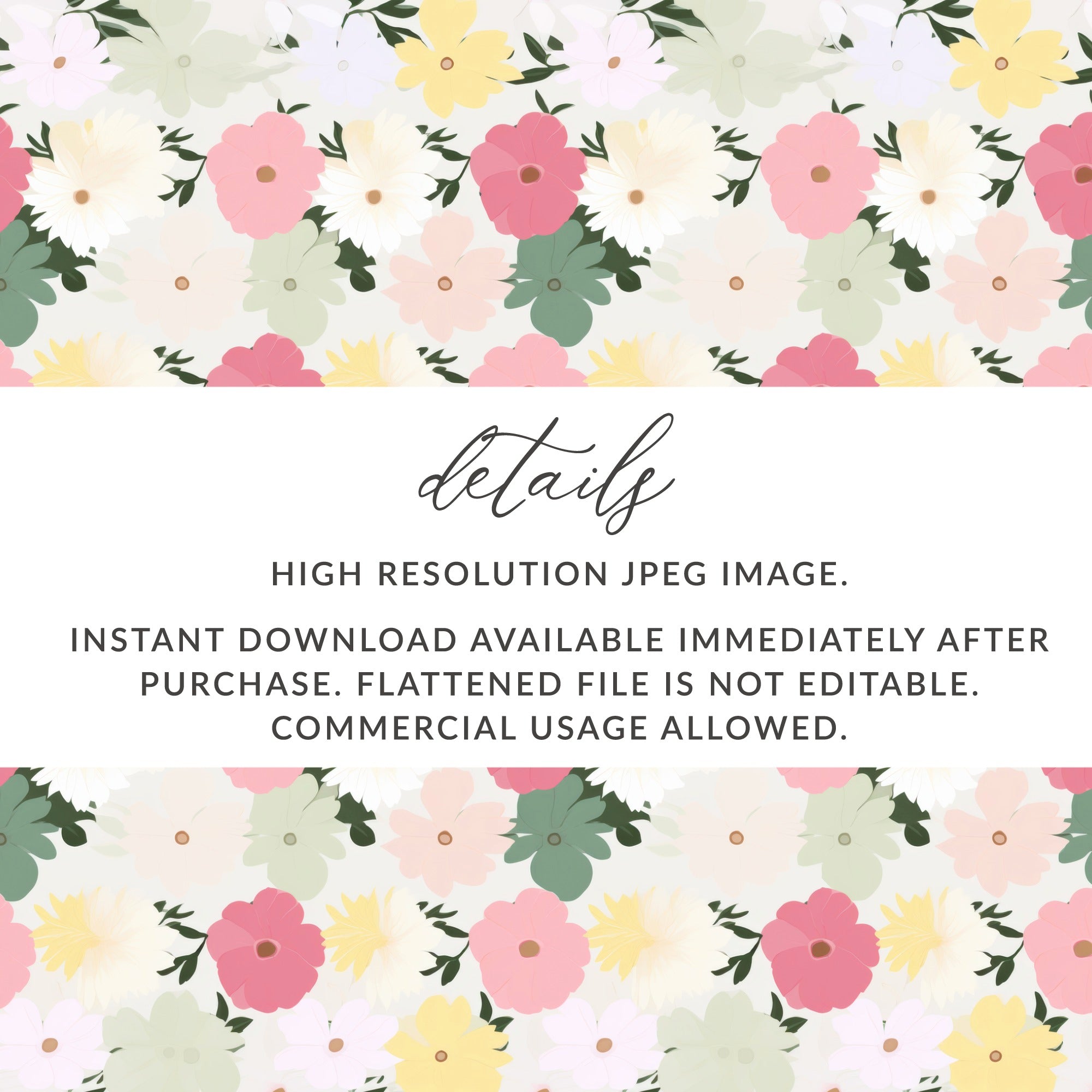 High Resolution Colorful Floral Pattern Digital Download
