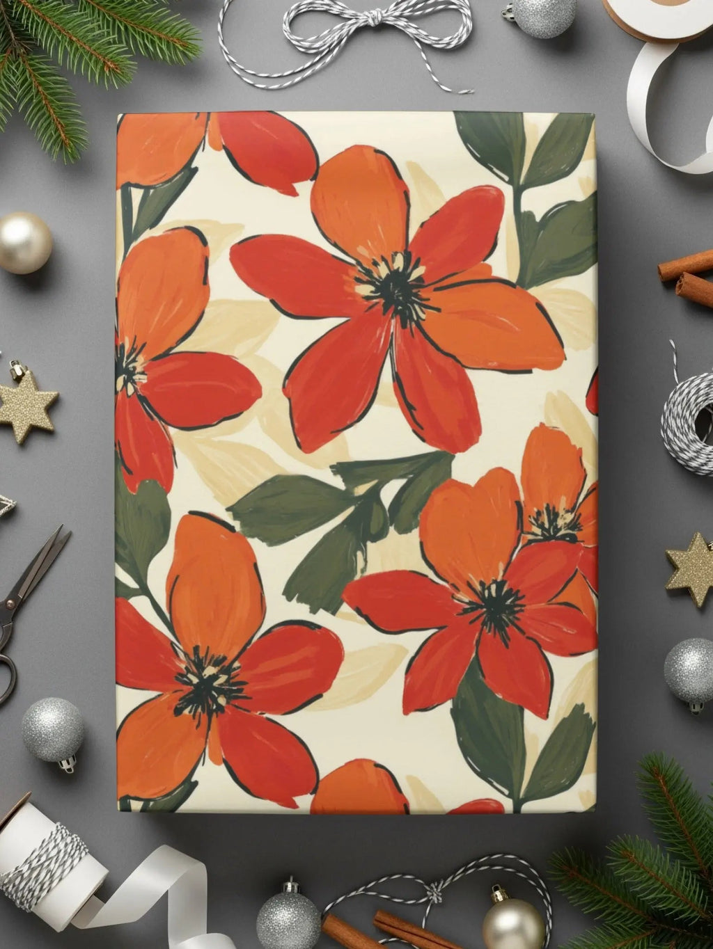 Seamless Floral Pattern, Red Flower Repeat, Digital Paper Pack, Fabric Design, Trendy Floral Print, Digital Download, Commercial Use - Moore and Mountain