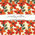 Seamless Floral Pattern, Red Flower Repeat, Digital Paper Pack, Fabric Design, Trendy Floral Print, Digital Download, Commercial Use - Moore and Mountain