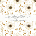 Seamless Floral Pattern, White and Gold Flowers, Digital Paper, Printable Background, Scrapbooking Paper, Floral Design, Digital Product - Moore and Mountain