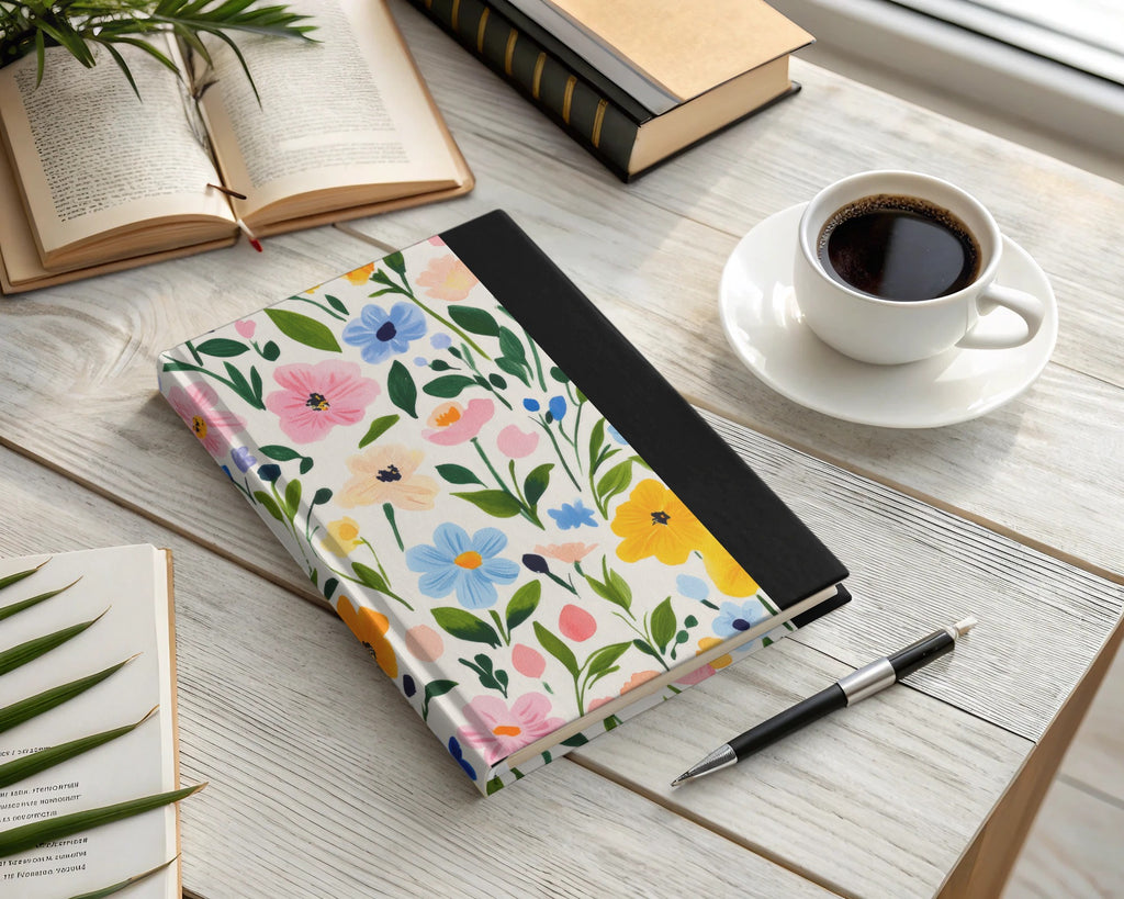 Floral Pattern Hardbound Notebook for Writing or Drawing