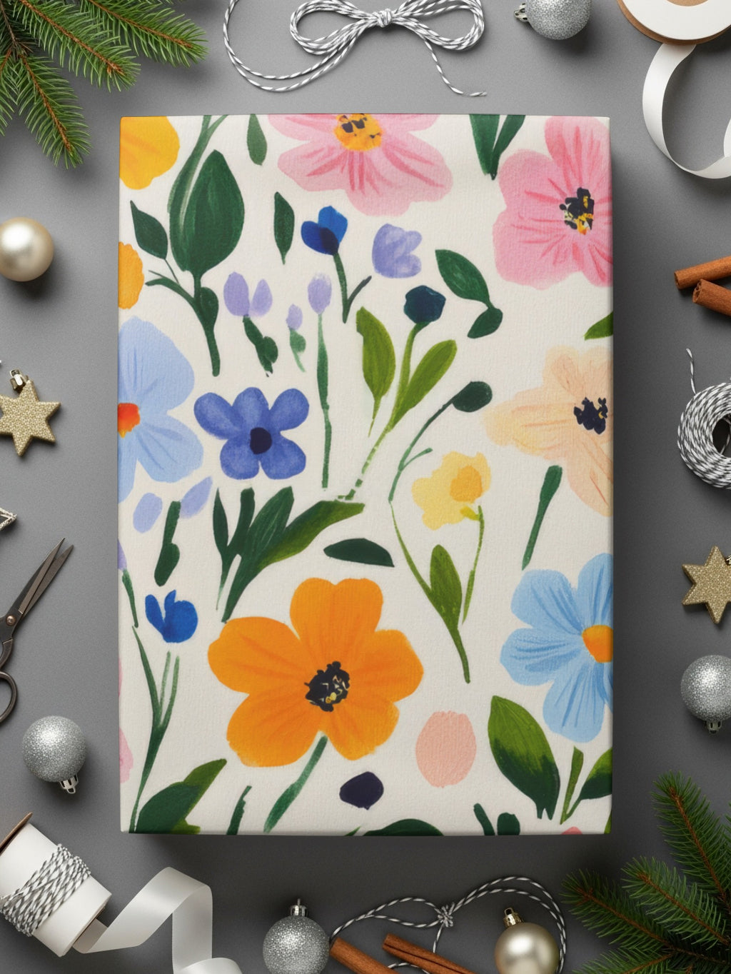 Vibrant Multicolor Floral Cover for Festive Gift Wrapping