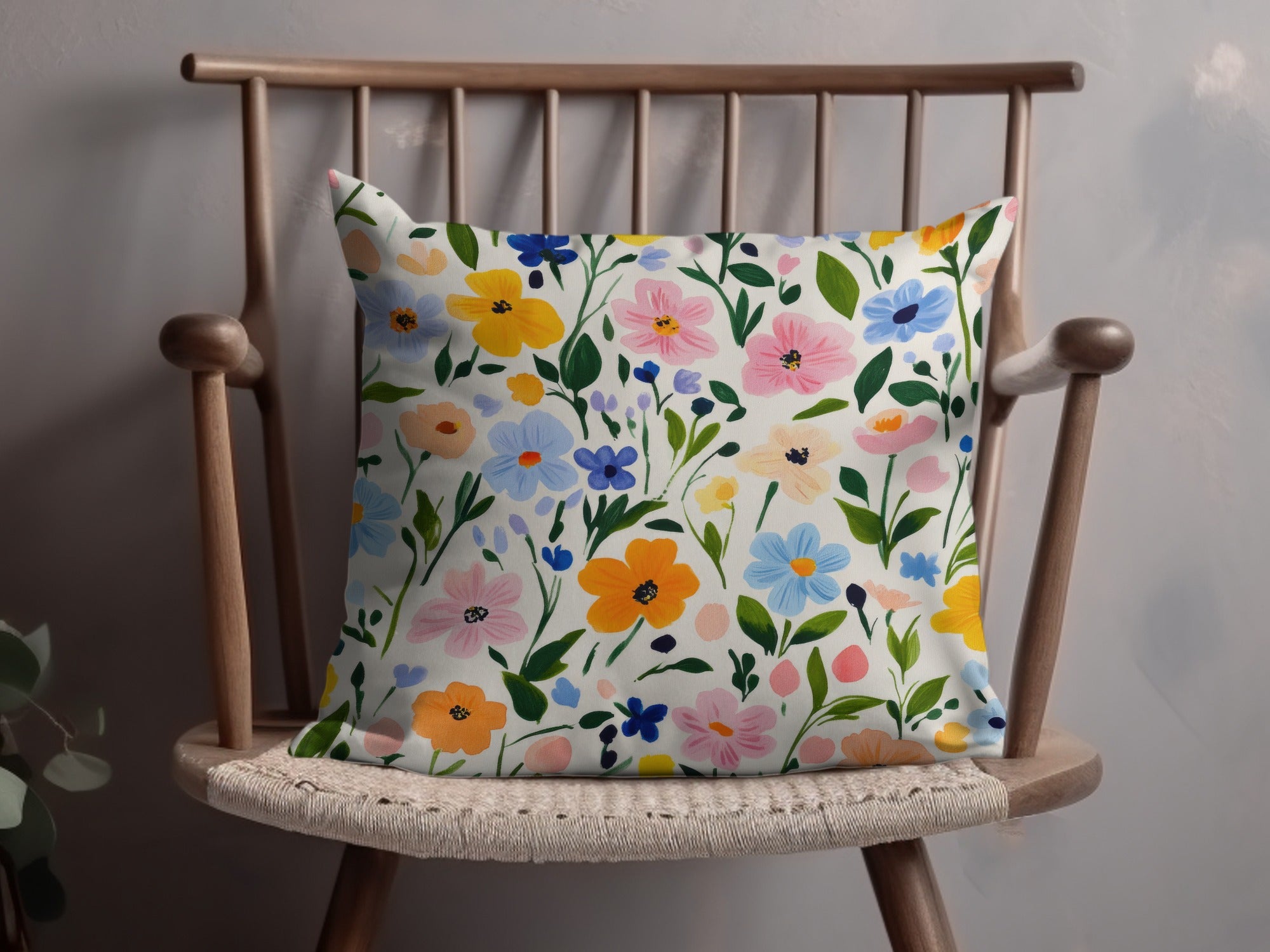 Colorful Floral Pattern Decorative Cushion Pillow