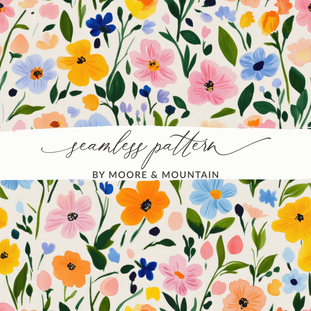 Colorful Floral Seamless Pattern by Moore & Mountain