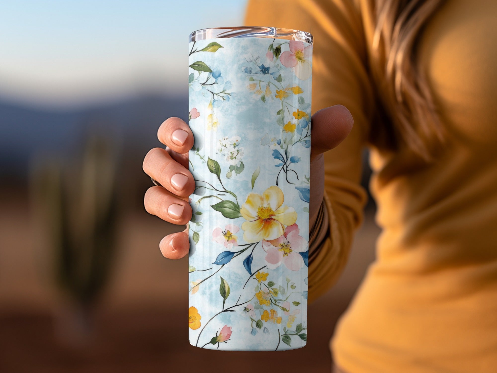 Seamless Grandmillenial Blue Floral Watercolor Design Digital - Moore and Mountain