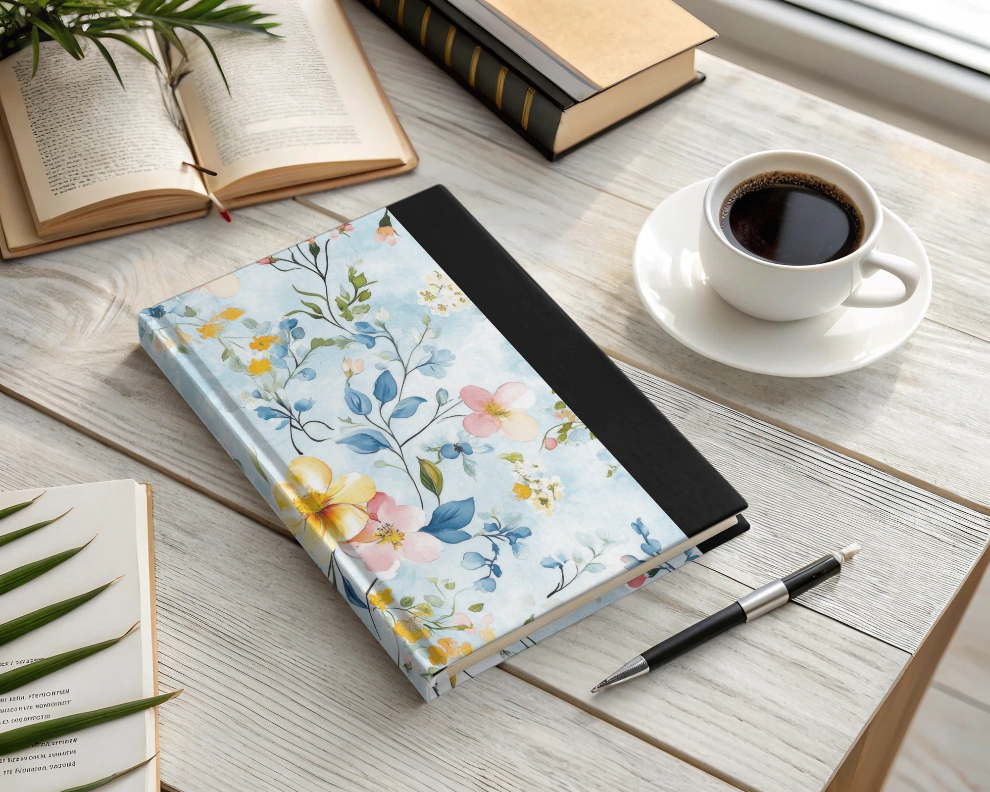 Seamless Grandmillenial Blue Floral Watercolor Design Digital - Moore and Mountain