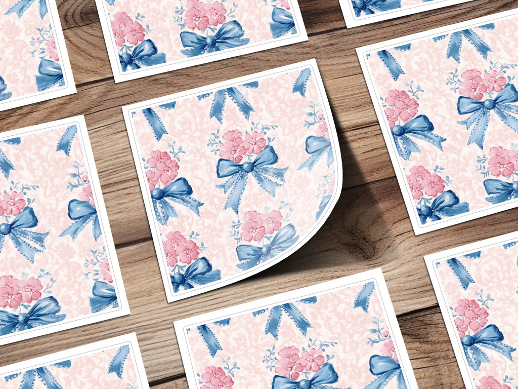 Seamless Grandmillenial Floral Bow Pattern Decoration Digital - Moore and Mountain