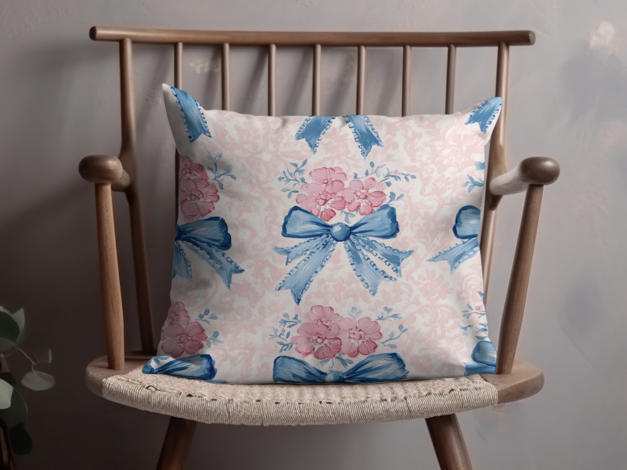 Seamless Grandmillenial Floral Bow Pattern Decoration Digital - Moore and Mountain