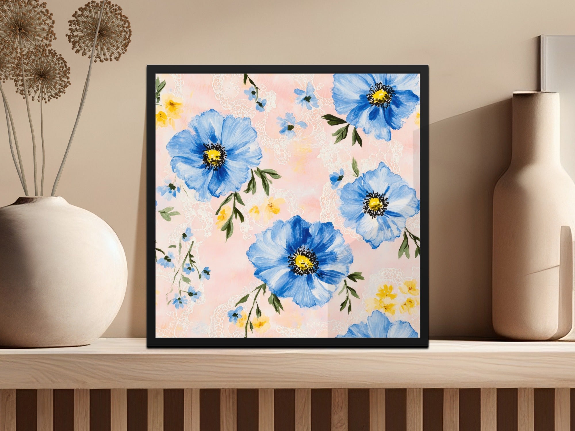 Seamless Grandmillenial Floral Pattern with Lace Digital - Moore and Mountain
