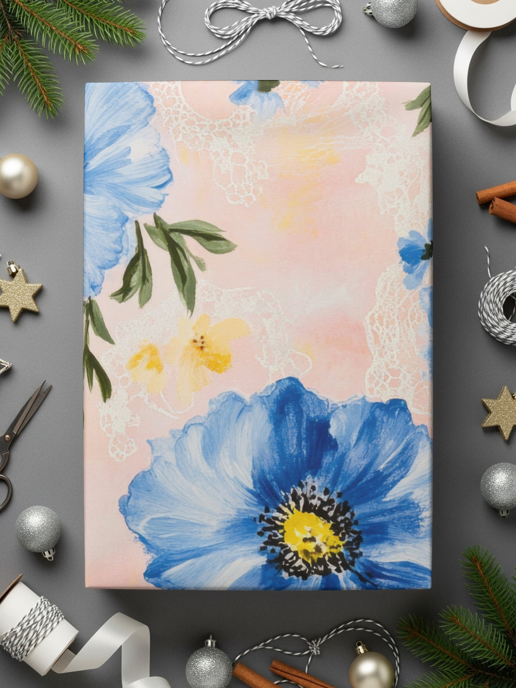 Seamless Grandmillenial Floral Pattern with Lace Digital - Moore and Mountain