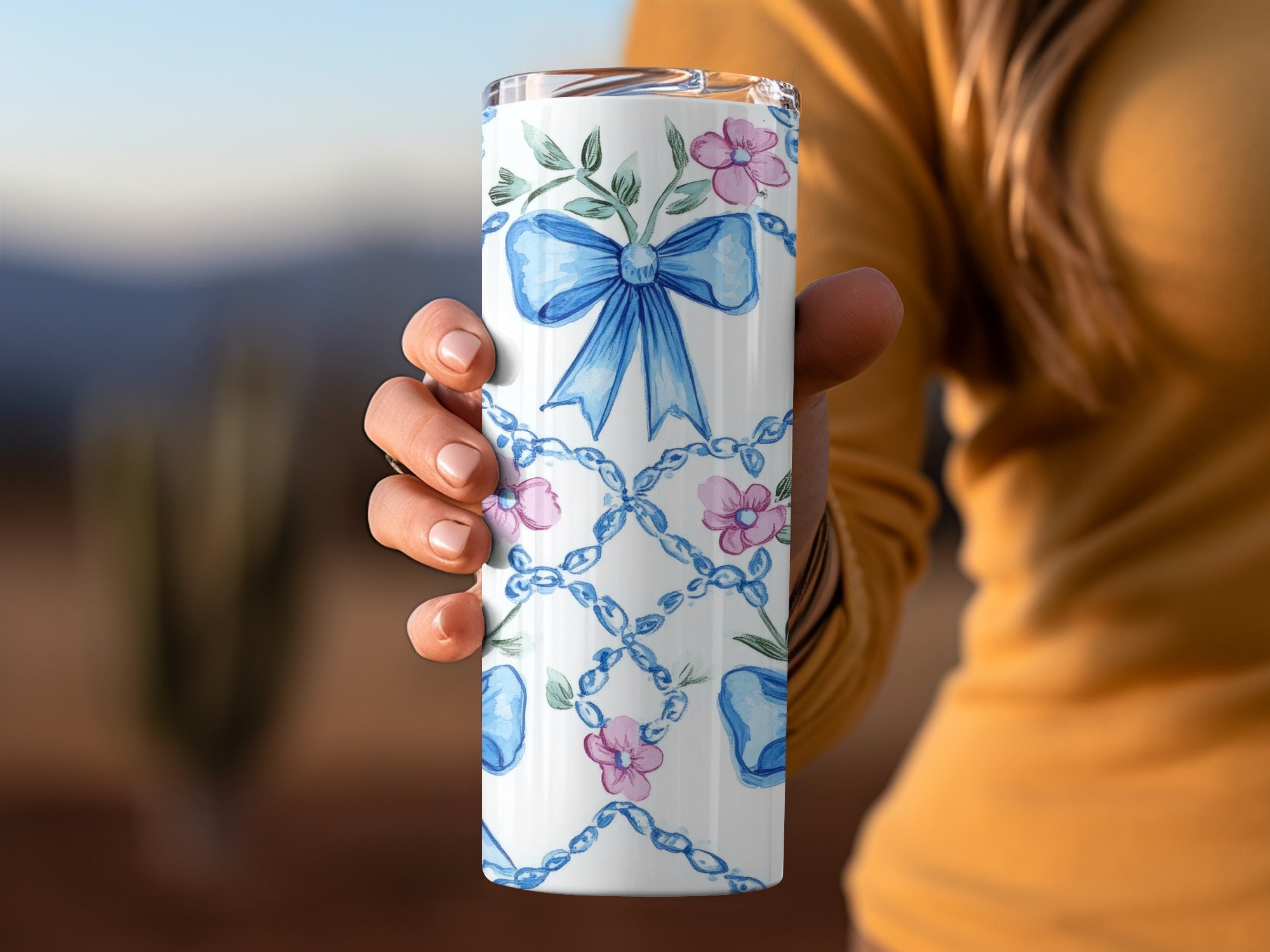 Seamless Grandmillenial Trellis Bow and Flower Digital - Moore and Mountain