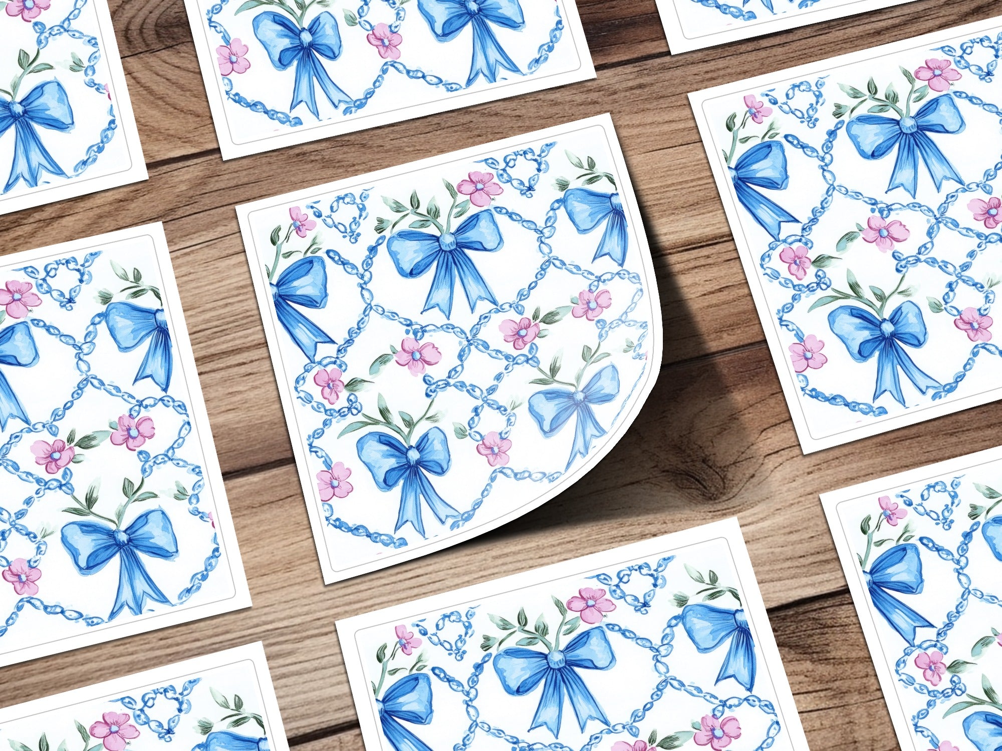 Seamless Grandmillenial Trellis Bow and Flower Digital - Moore and Mountain