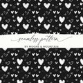 Seamless Heart Pattern Digital Paper, Black and White Hearts Background, Valentine's Day Texture, 12x12 inches JPEG Files - Moore and Mountain