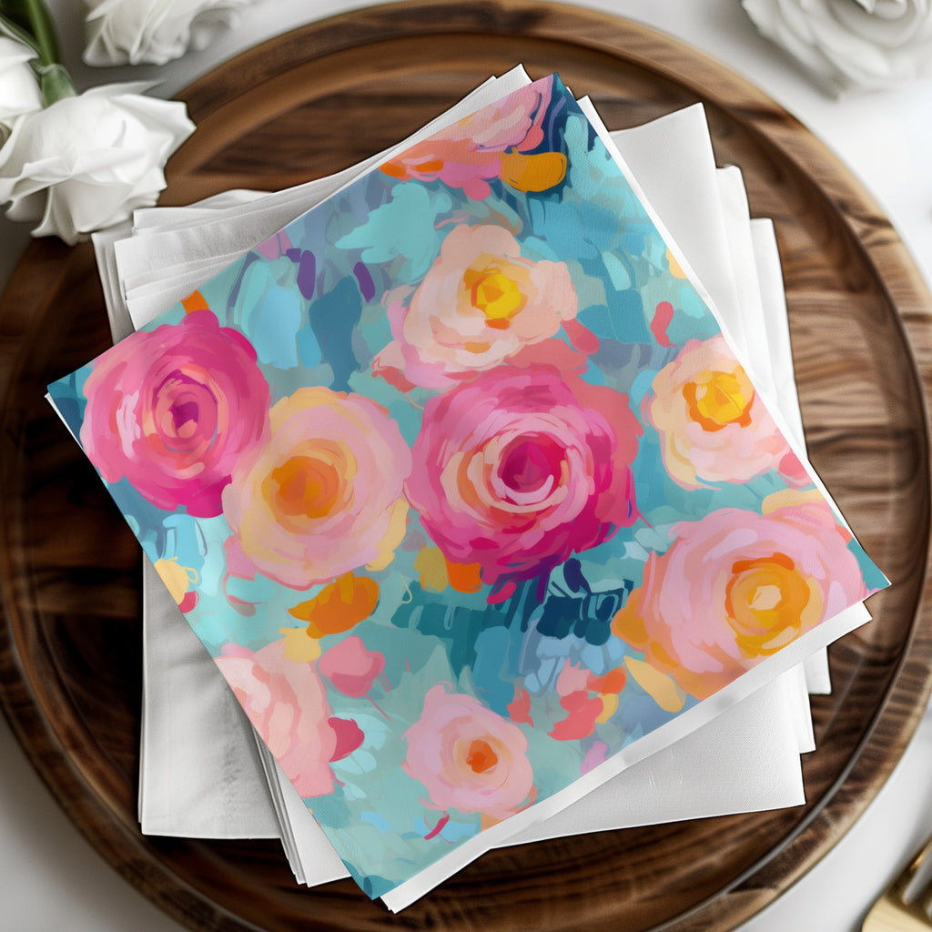 Colorful Floral Pattern Napkin Set for Elegant Dining