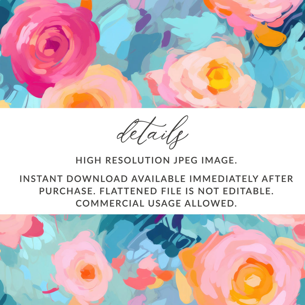 Colorful Floral High Resolution JPEG Image for Instant Download
