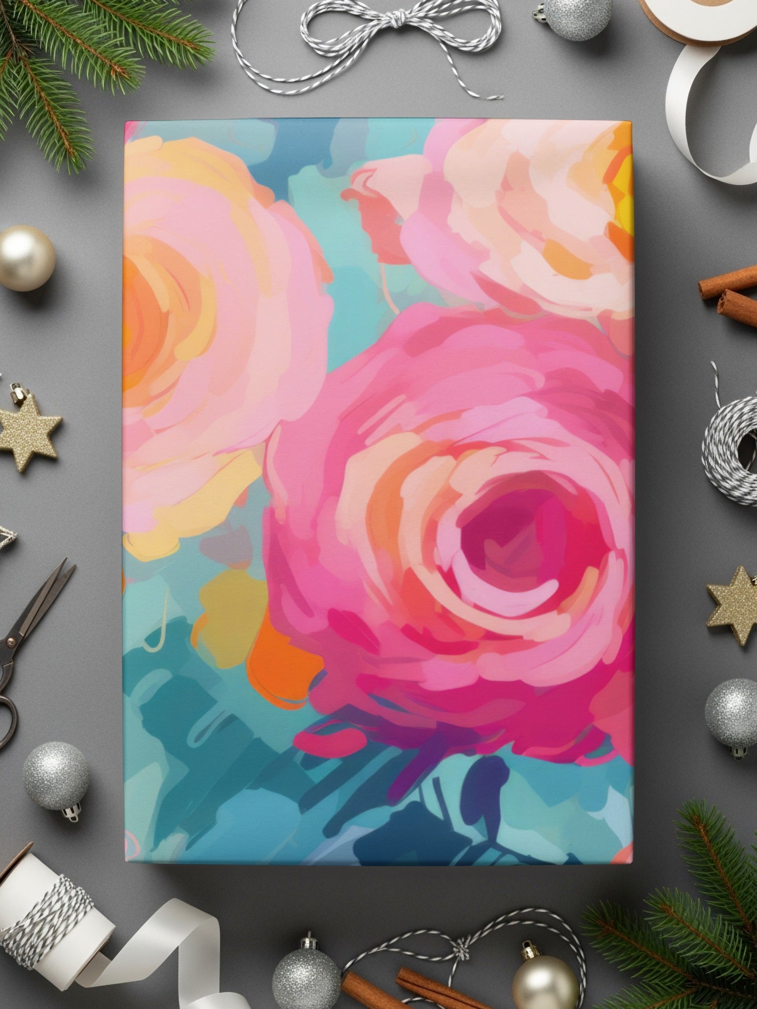 Vibrant Abstract Floral Art Print Canvas Wall Decor