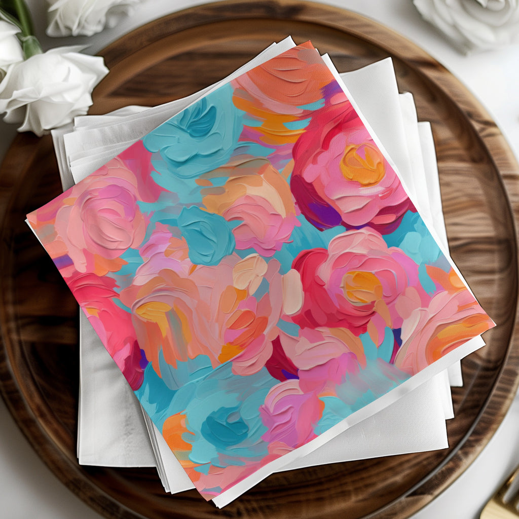 Colorful Abstract Floral Pattern Napkin Set Product