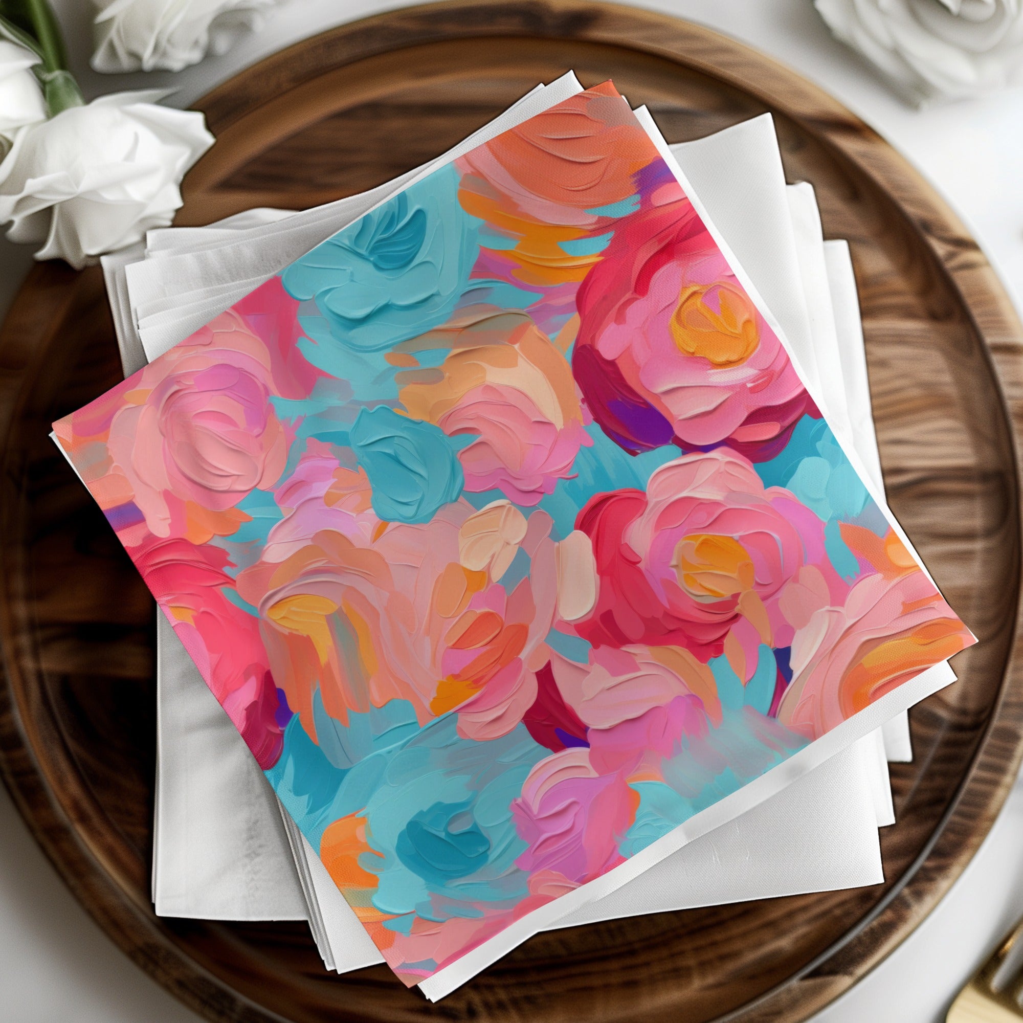 Colorful Abstract Floral Pattern Napkin Set Product