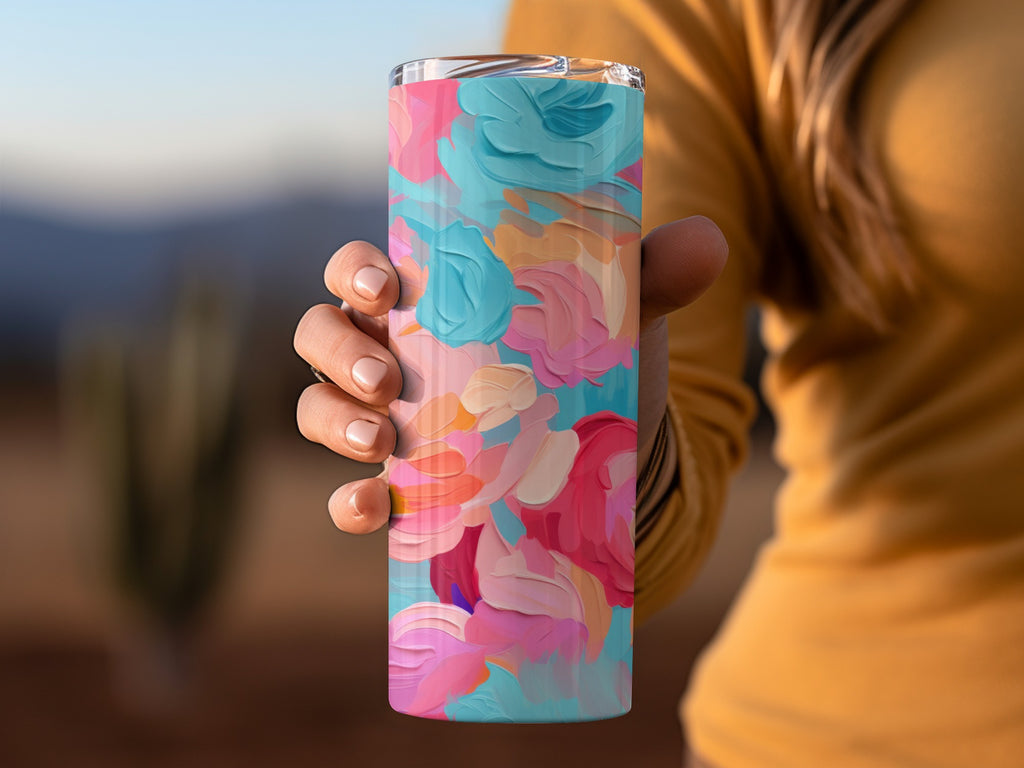 Colorful Abstract Floral Pattern Insulated Tumbler Product