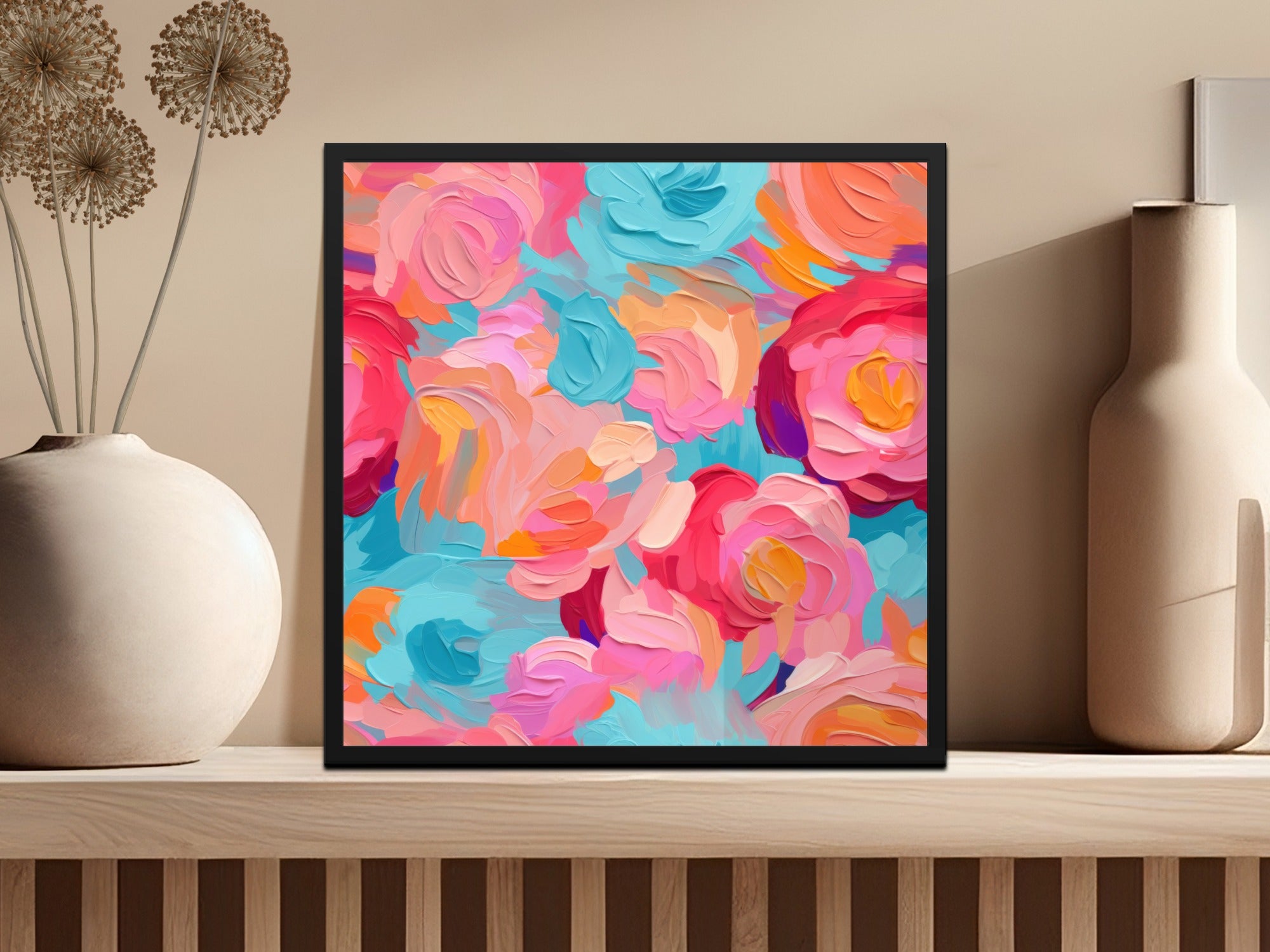 Colorful Abstract Floral Artwork Print for Home Decor