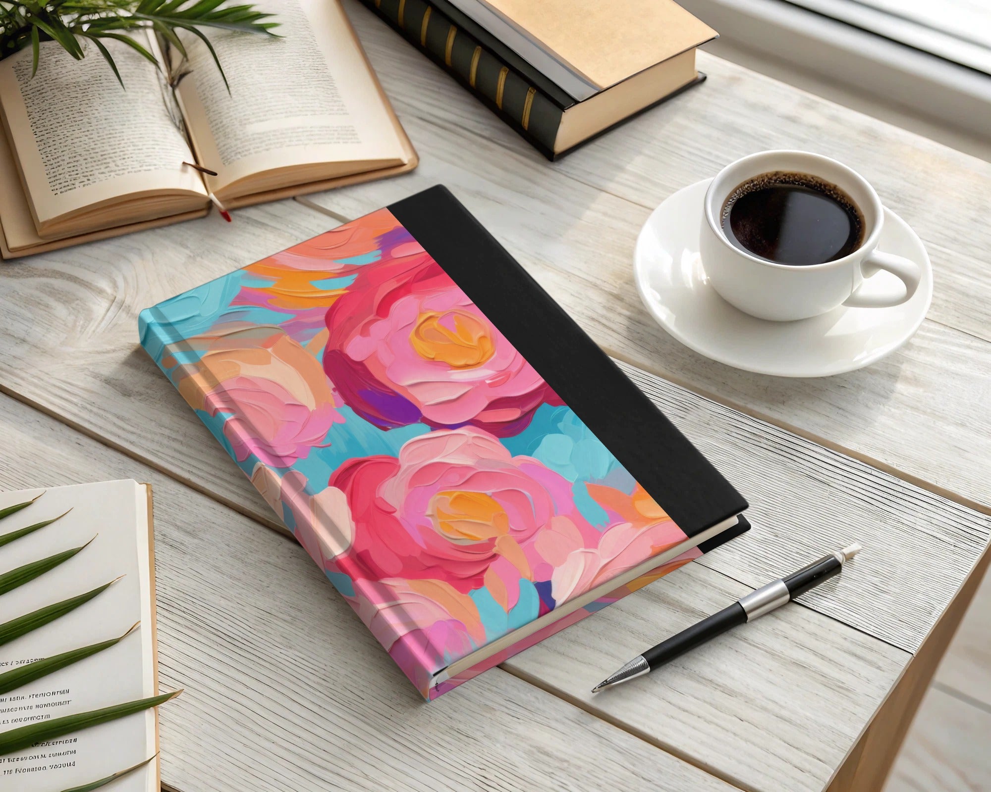 Colorful Floral Design Hardcover Notebook for Creative Writing