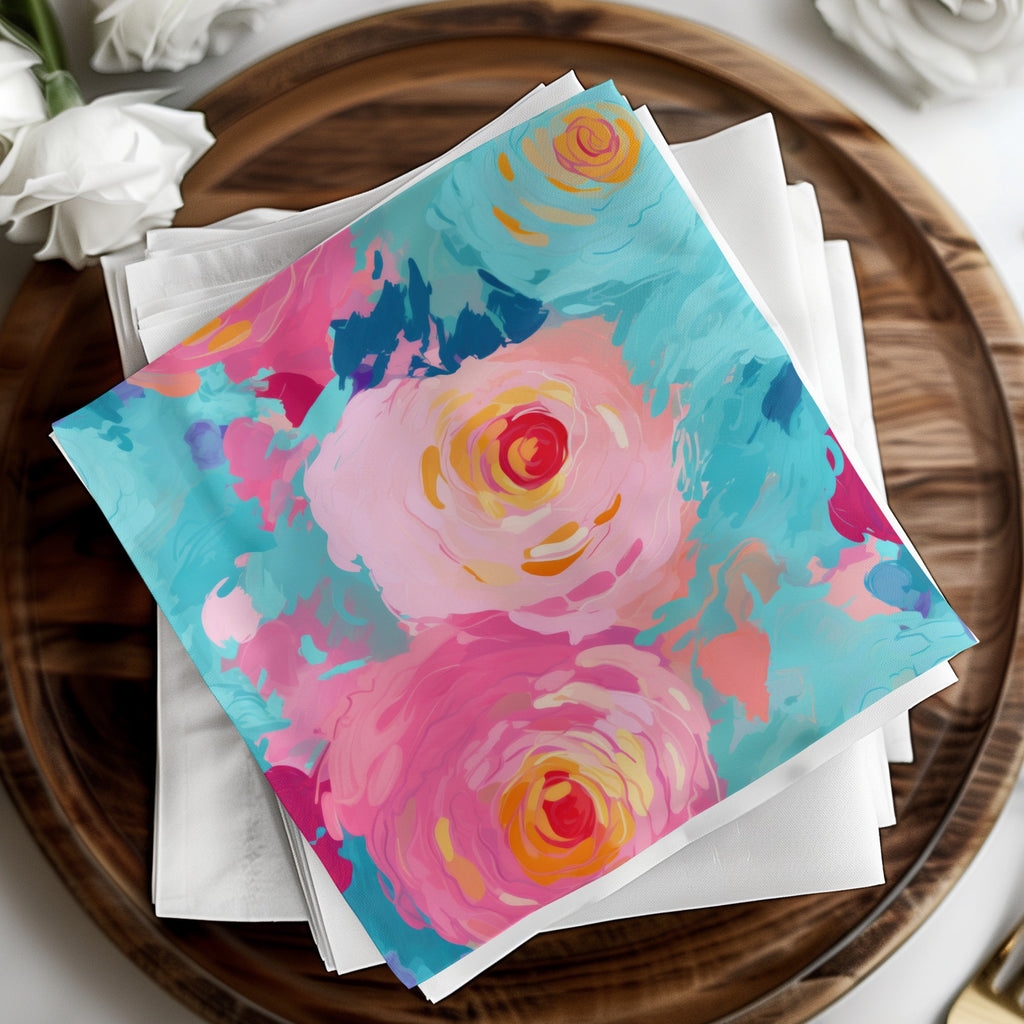 Vibrant Floral Design Napkins for Elegant Dining Product