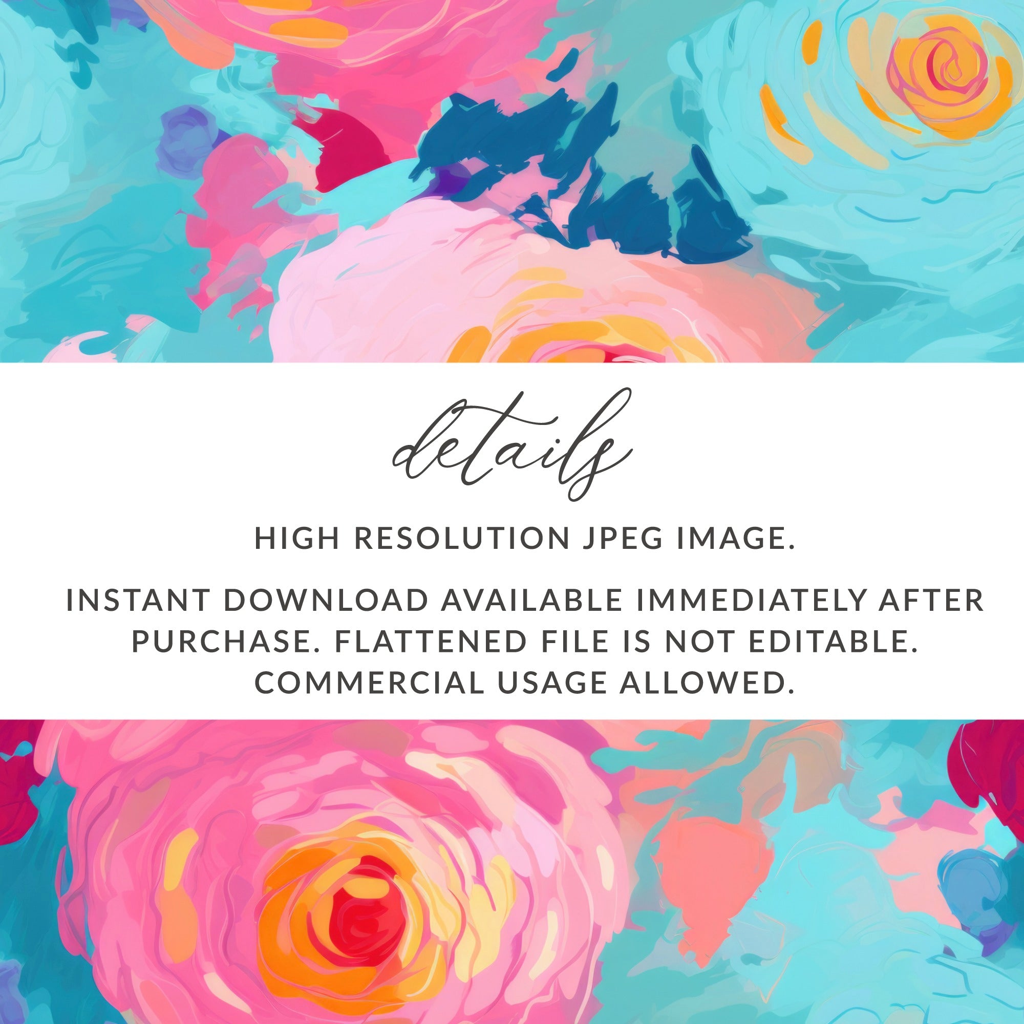 Colorful Abstract Floral Digital Download Image