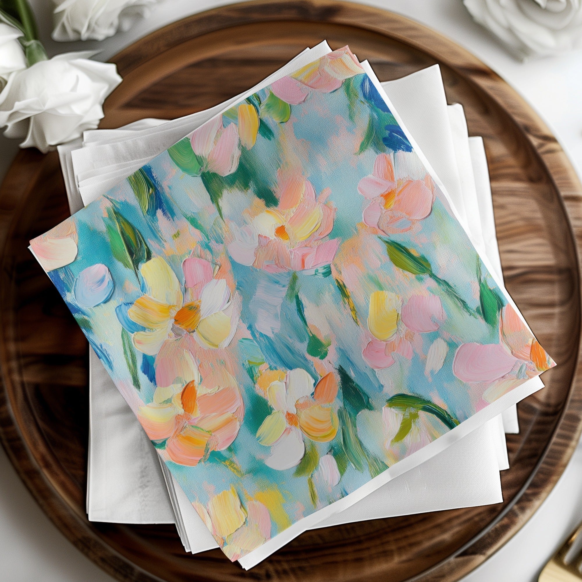 Seamless Impressionistic Floral Acrylic Fine Art Digital - Moore and Mountain