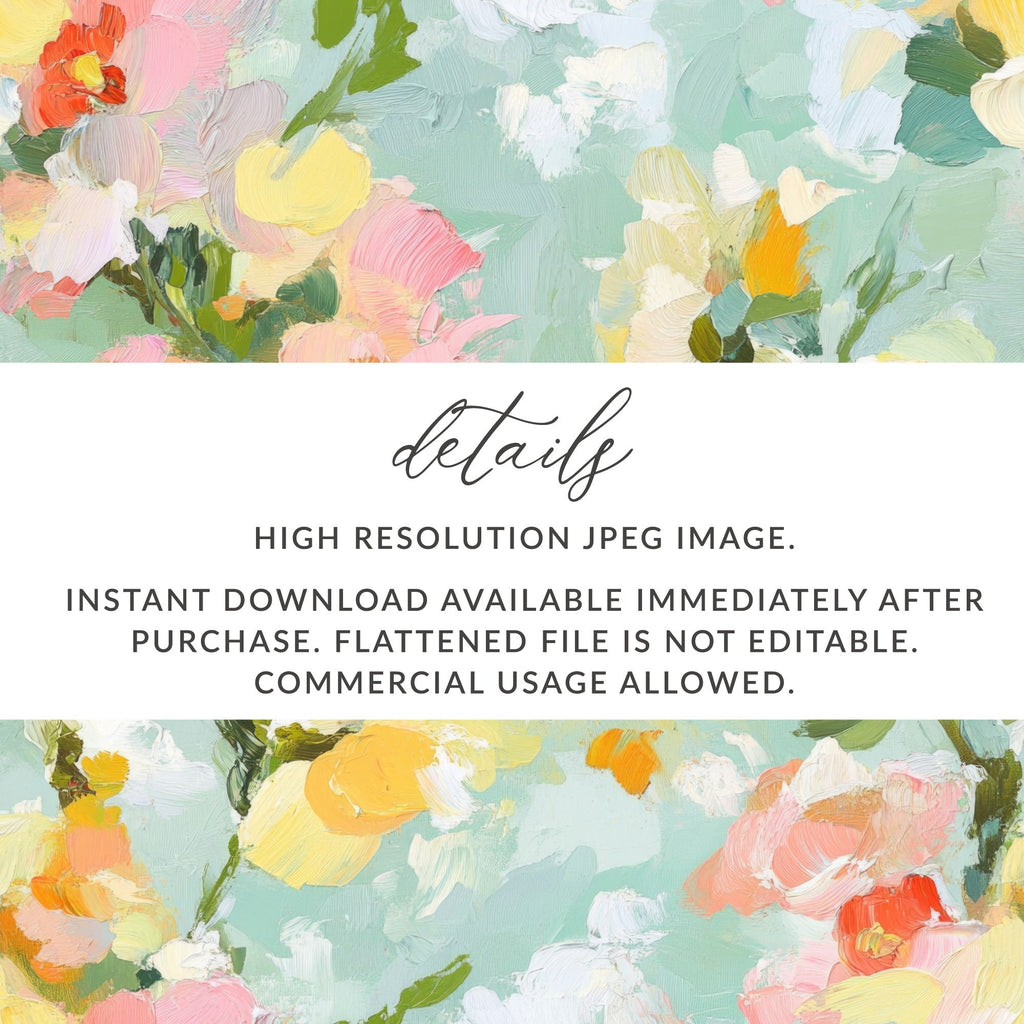 Seamless Impressionistic Floral Art Print Soft Hues Digital - Moore and Mountain